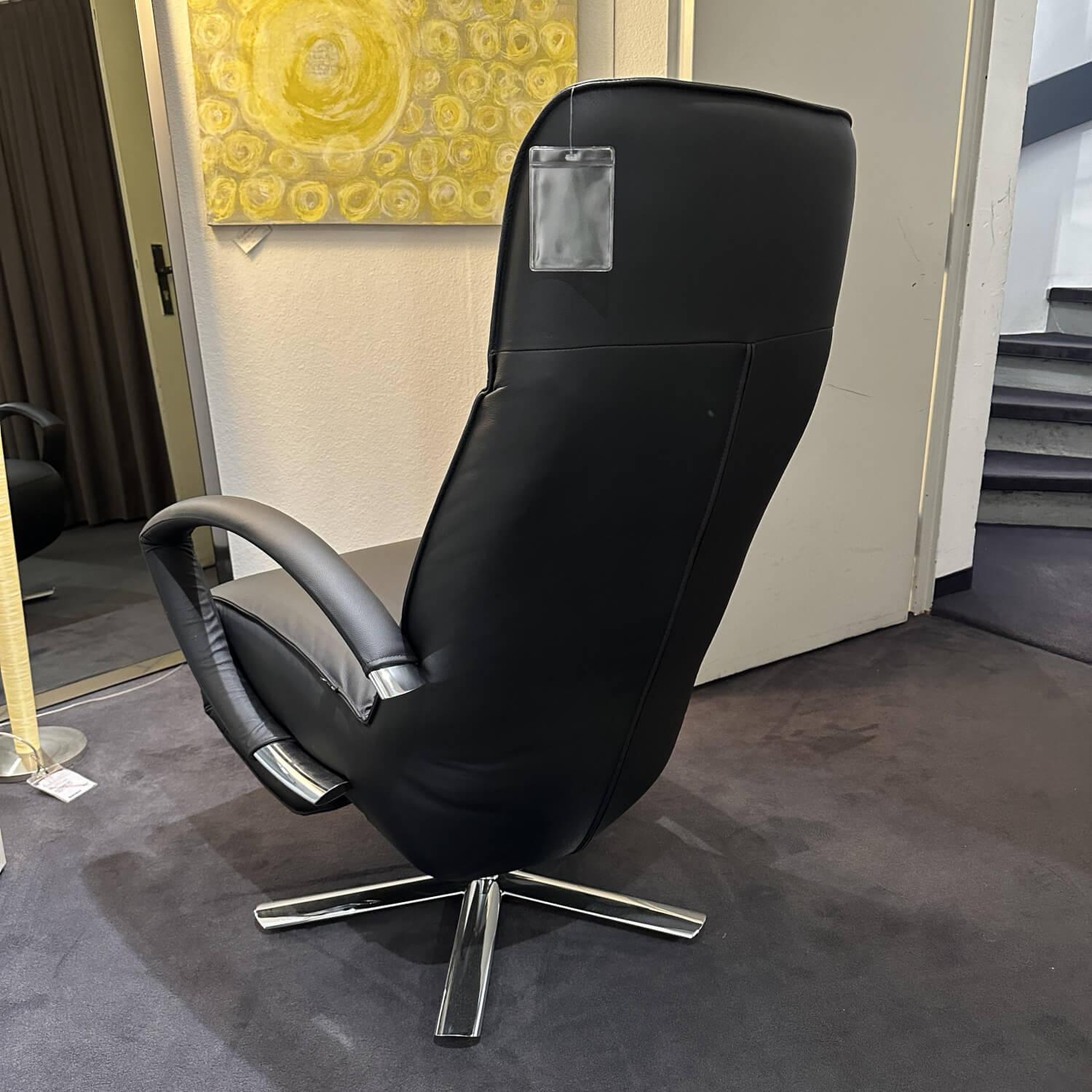 Strässle - Relaxsessel Achime Bezug Leder Oregno Schwarz 5-Sternfuß Aluminium Mechanisch Verstellbar - 10