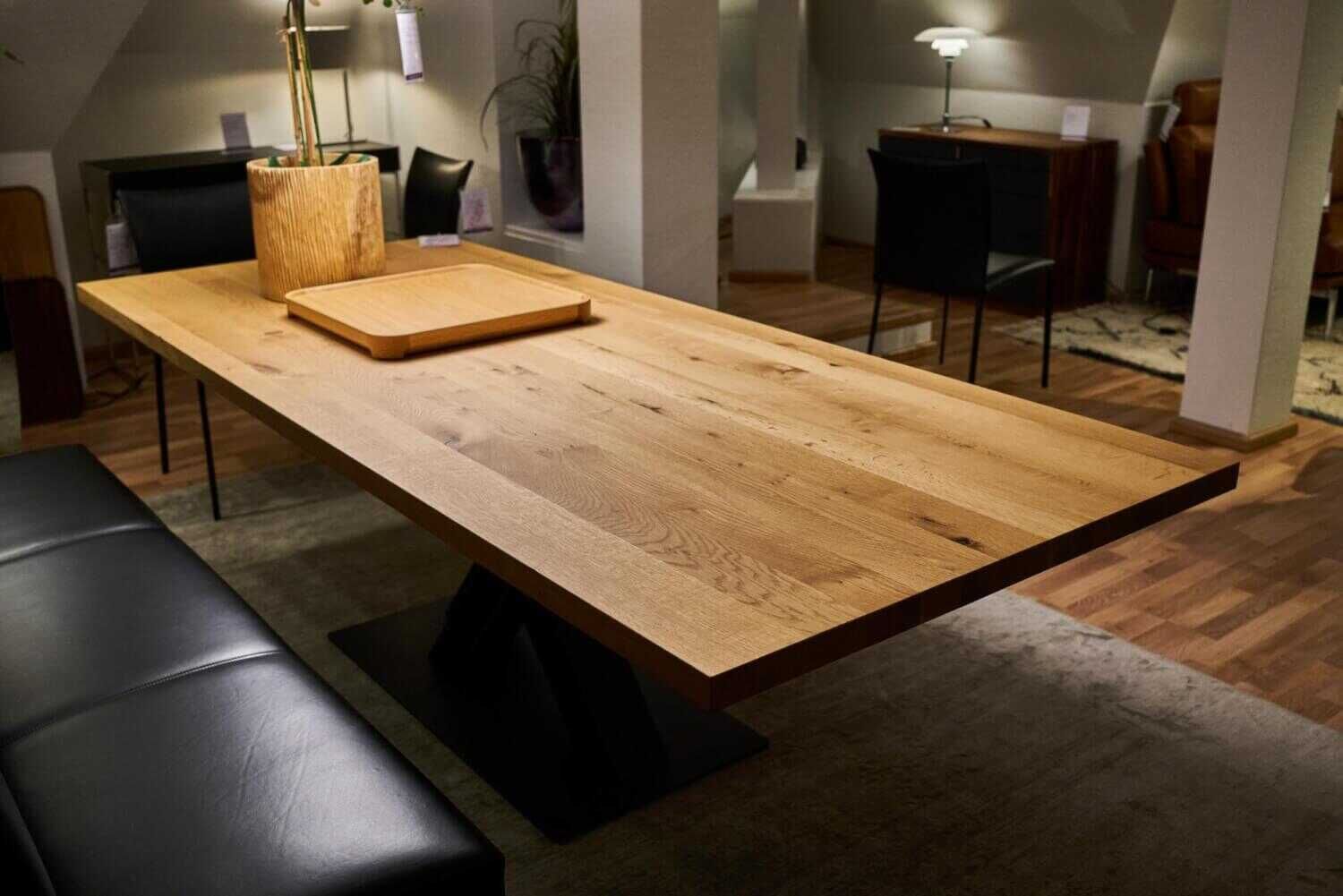 Draenert - Esstisch Victor Massiv Wildeiche Gestell Schwarzstahl - 4