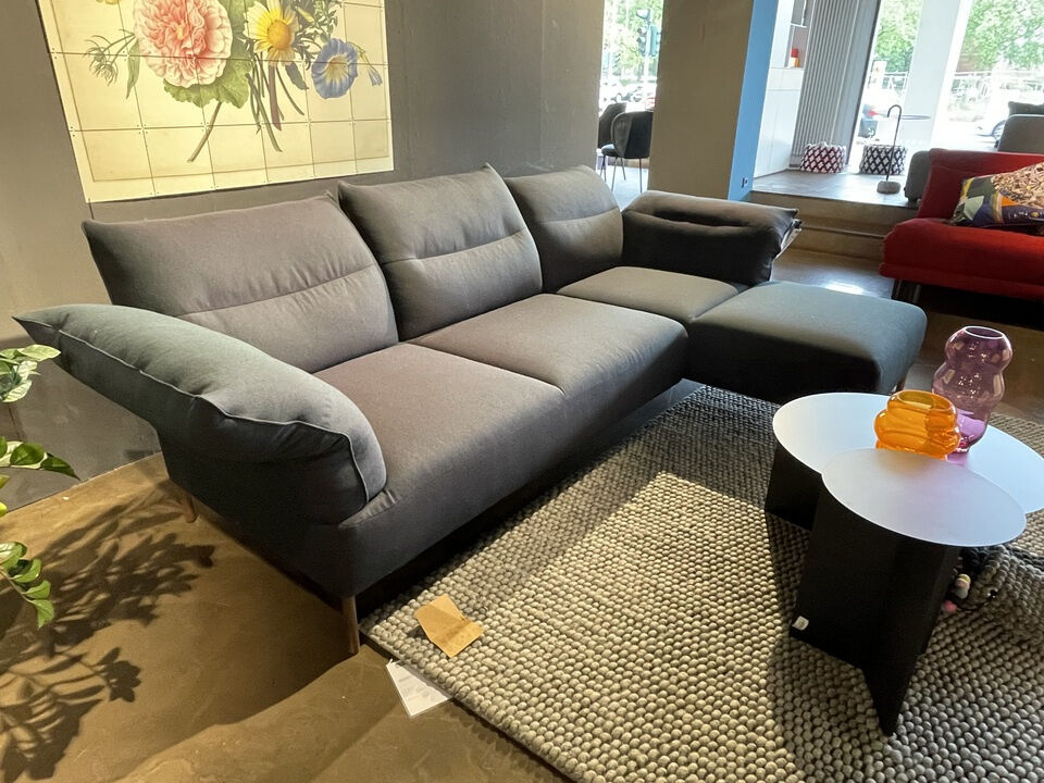 Hay - Ecksofa Pandarine Stoff Fiord 981 Grau Gestell Walnuss Geölt  - 3