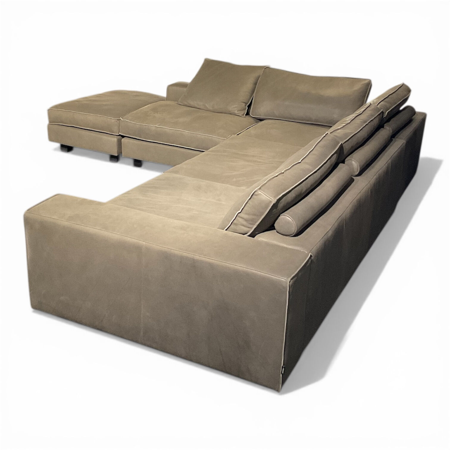 TM Collections - Sitzgruppe Long Beach Leder 691 Monterey Grau - 1