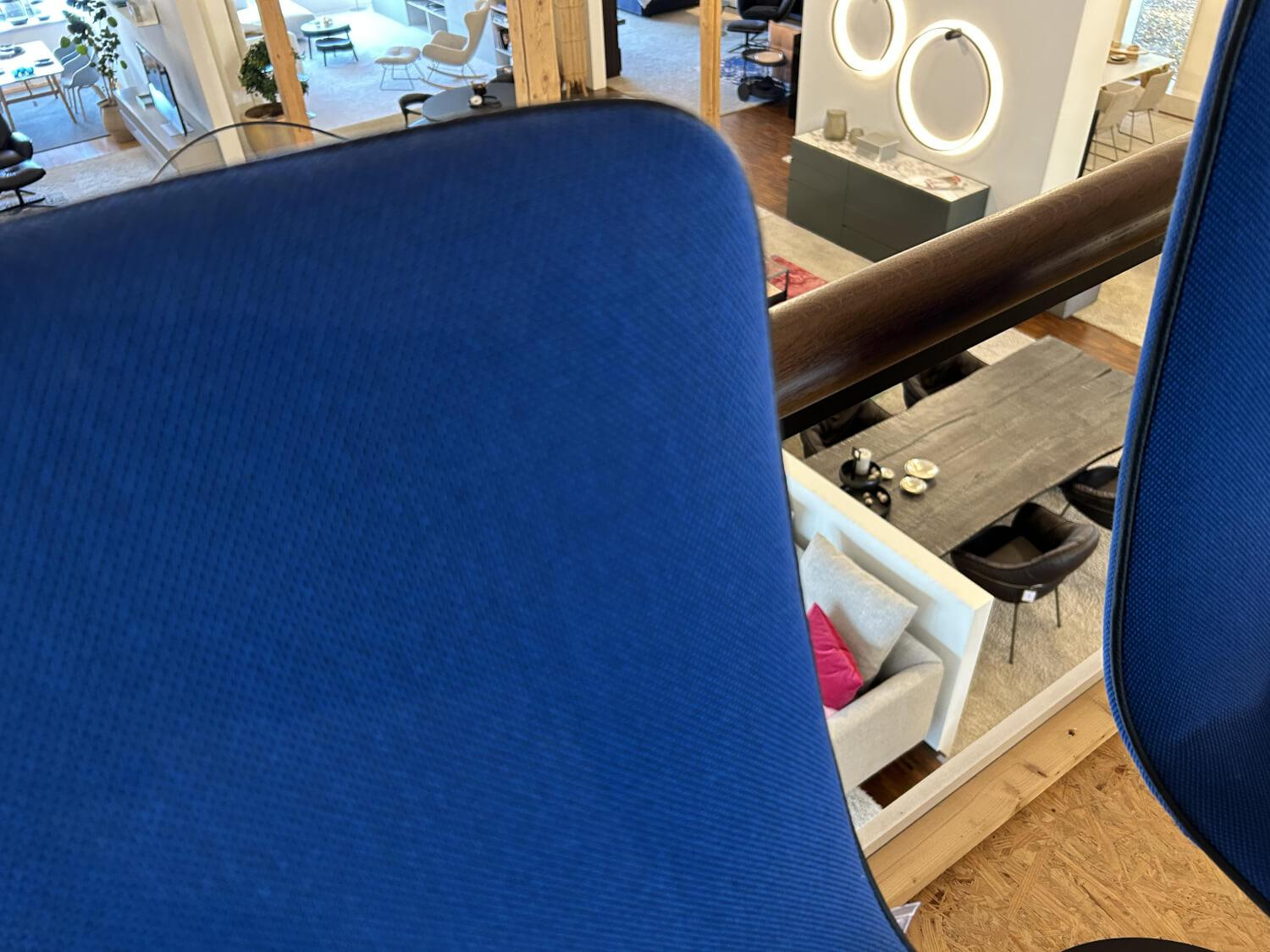 Freifrau - 2er-Set Amelie Bar Chair High Stoff Steelcut Trio 3746 Blau Gestell Schwarz - 5