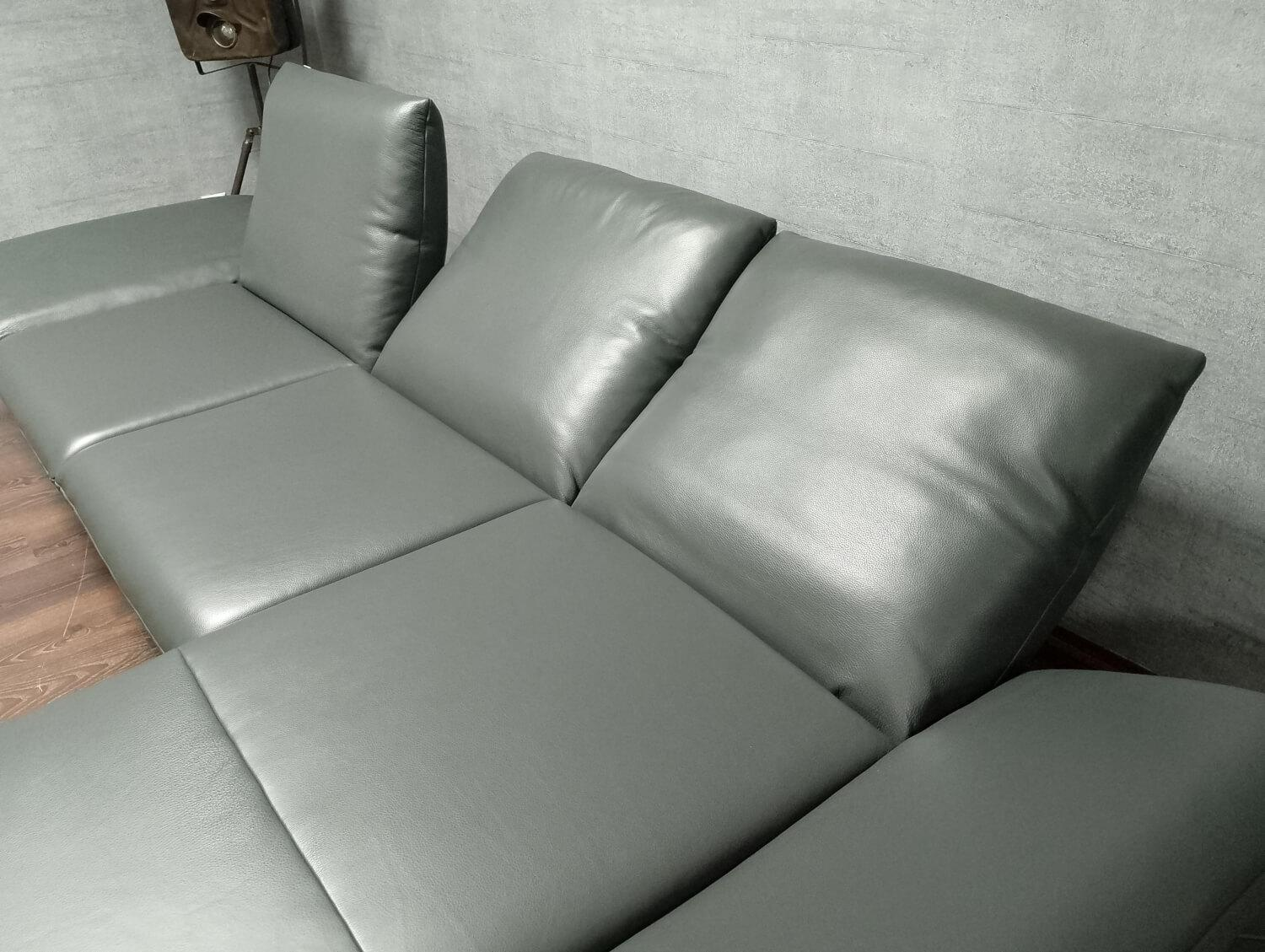 Koinor - Ecksofa Francis Leder C Classic Pepper Grau Metallkufe Nickel - 2
