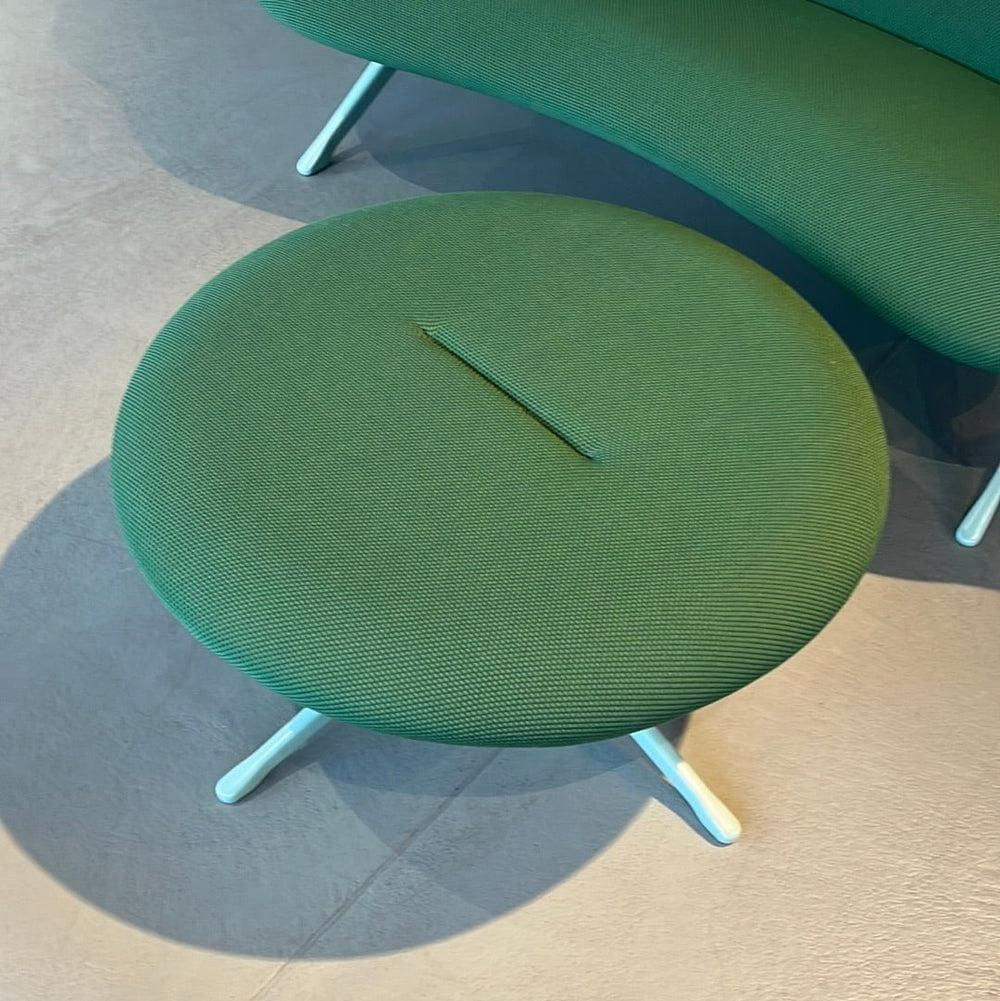 Vitra - Sofa Abalon Plattform Stoff Drop Sitz Grün 961 Rücken Dunkelgrün 971 Füße Mint Grün Pulverbeschichtet Inklusive Hocker - 8