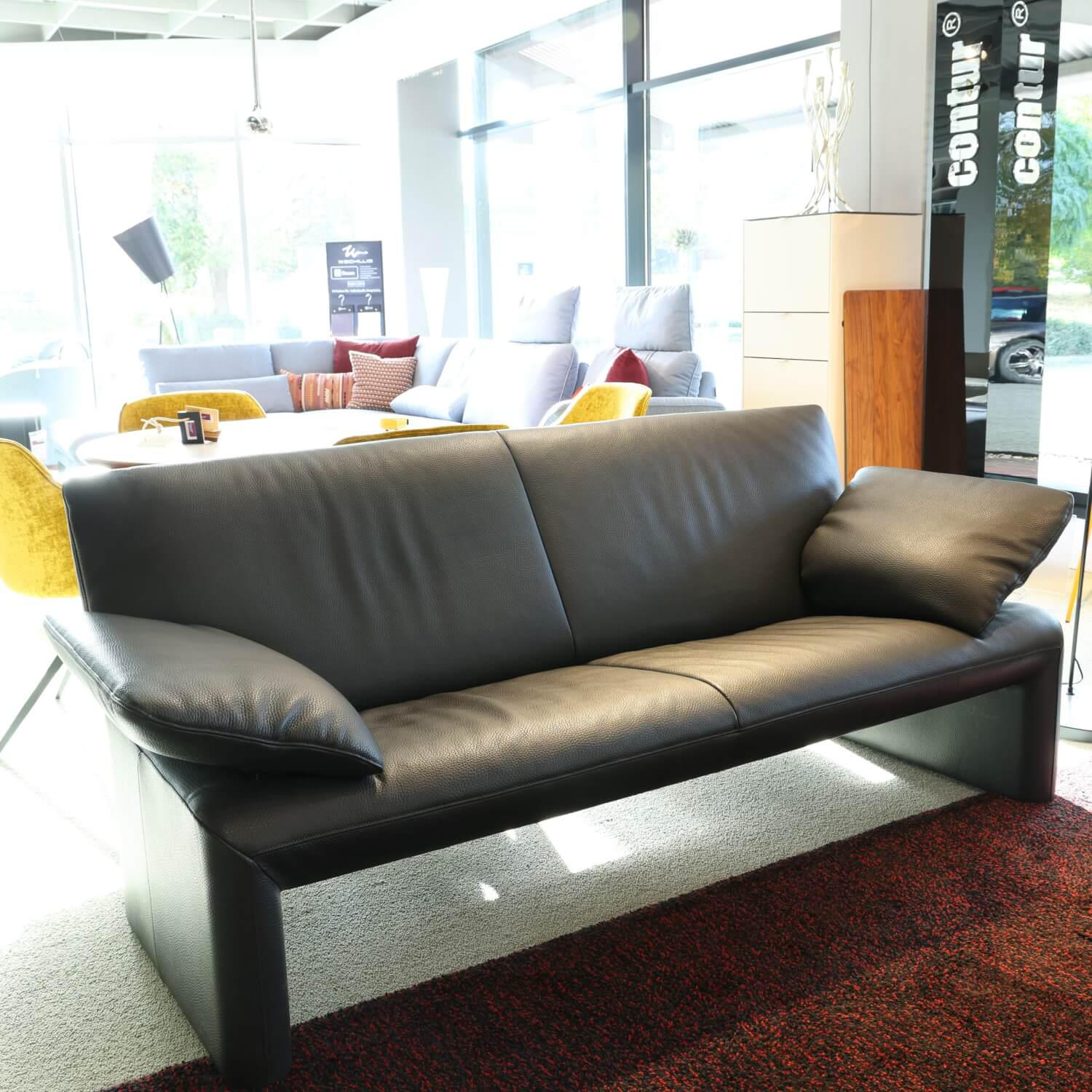 Jori - 2er-Set Sofa Linea JR-8700 Bezug Leder Fuerte Stone Mit PVC Gleitern - 9