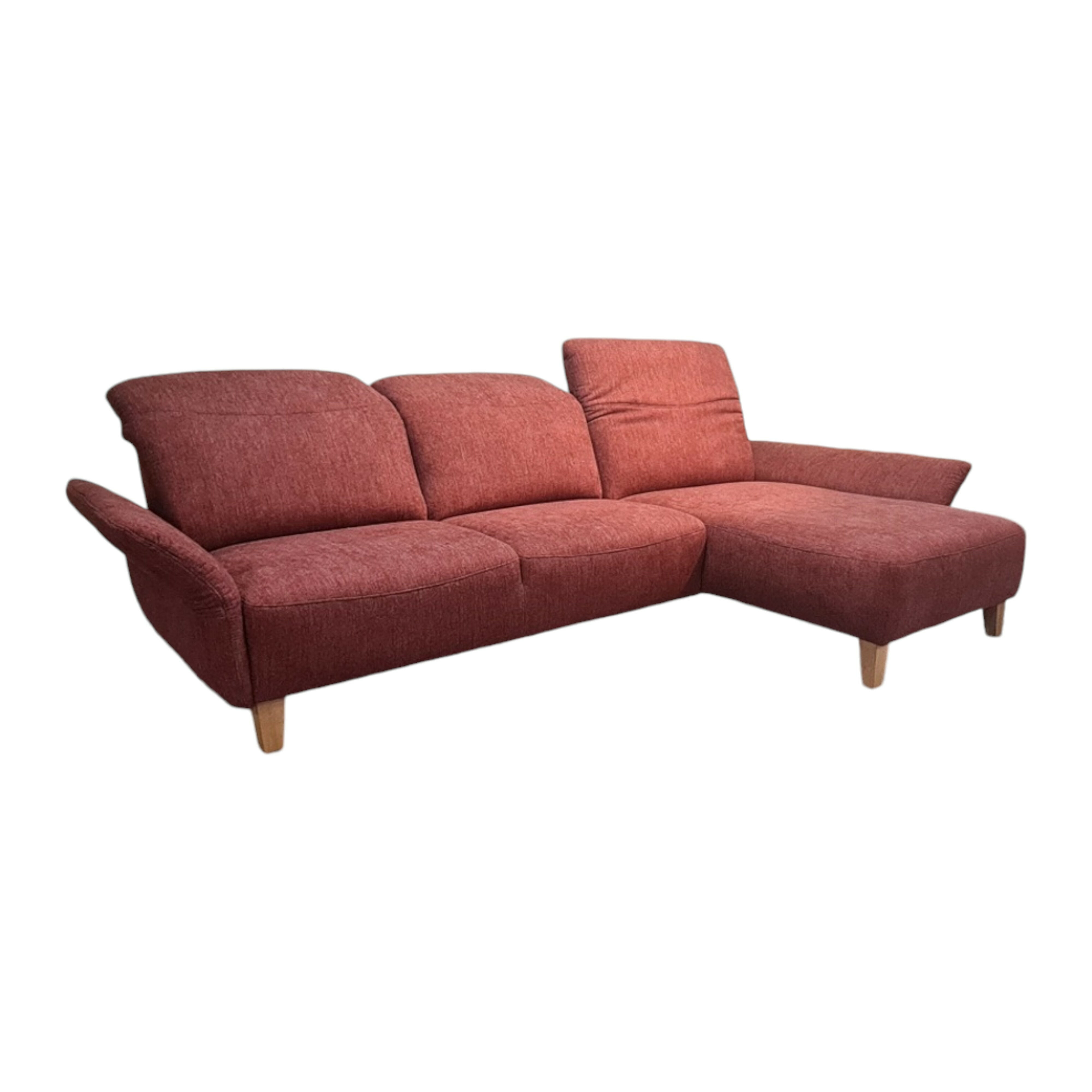 DFM - Ecksofa BelAmi Stoff Lugo 31 Marsala Rot Füße Eiche Geölt - 1