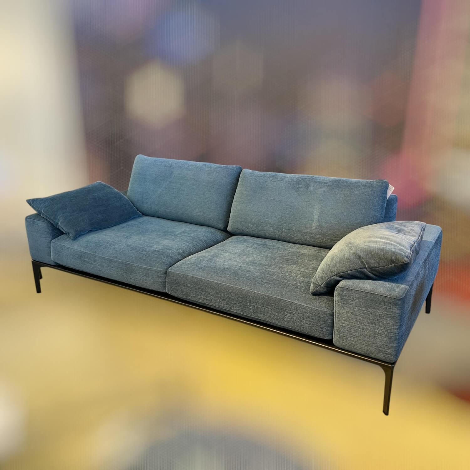 Bielefelder Werkstätten - Sofa Spirit Stoff Sienna BW1717-151 Grau Blau Gestell Metall Schwarz - 10