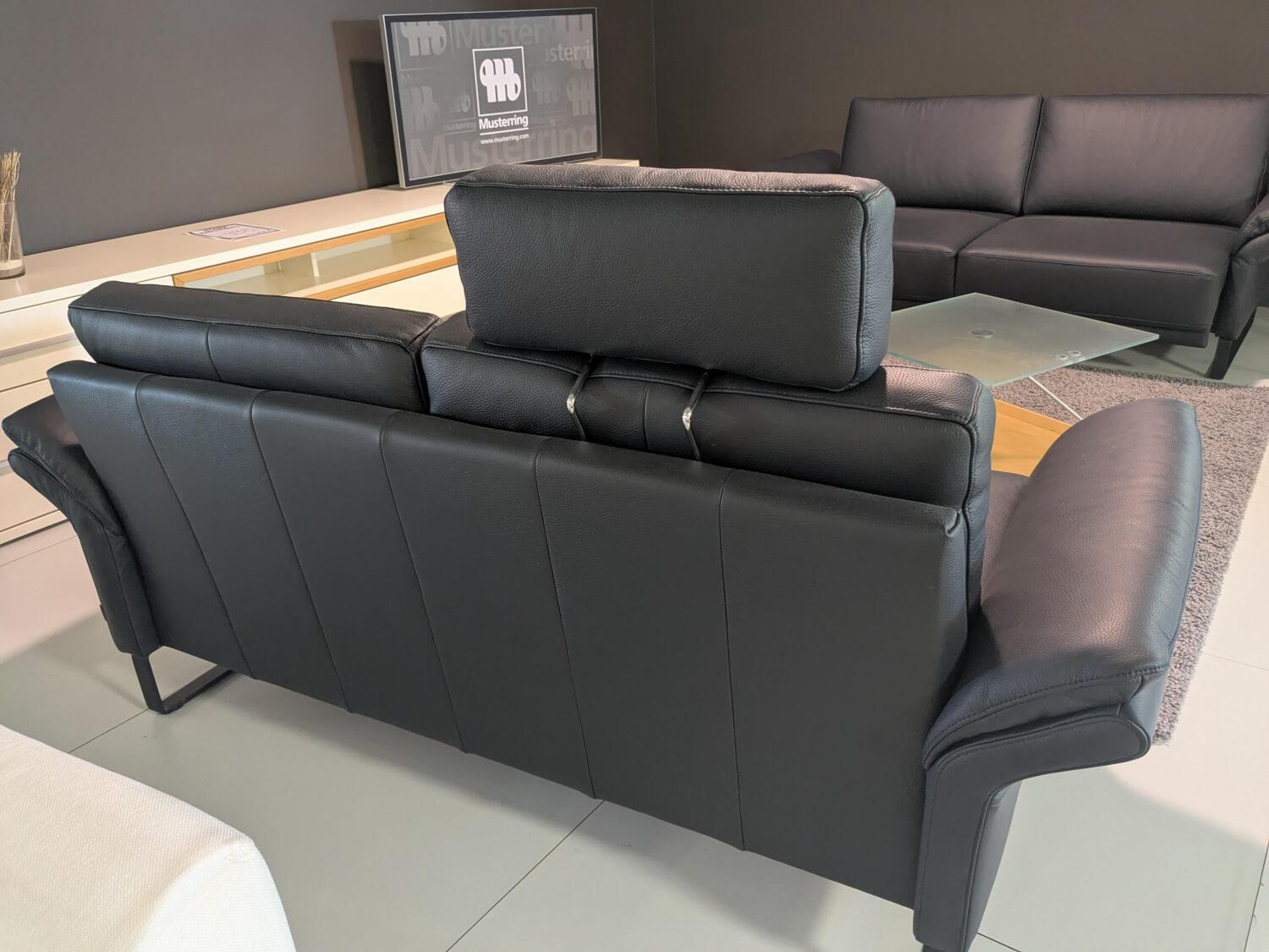 Musterring - Garnitur MR385 Leder Dickleder Navy Blau 2 Sofas - 8