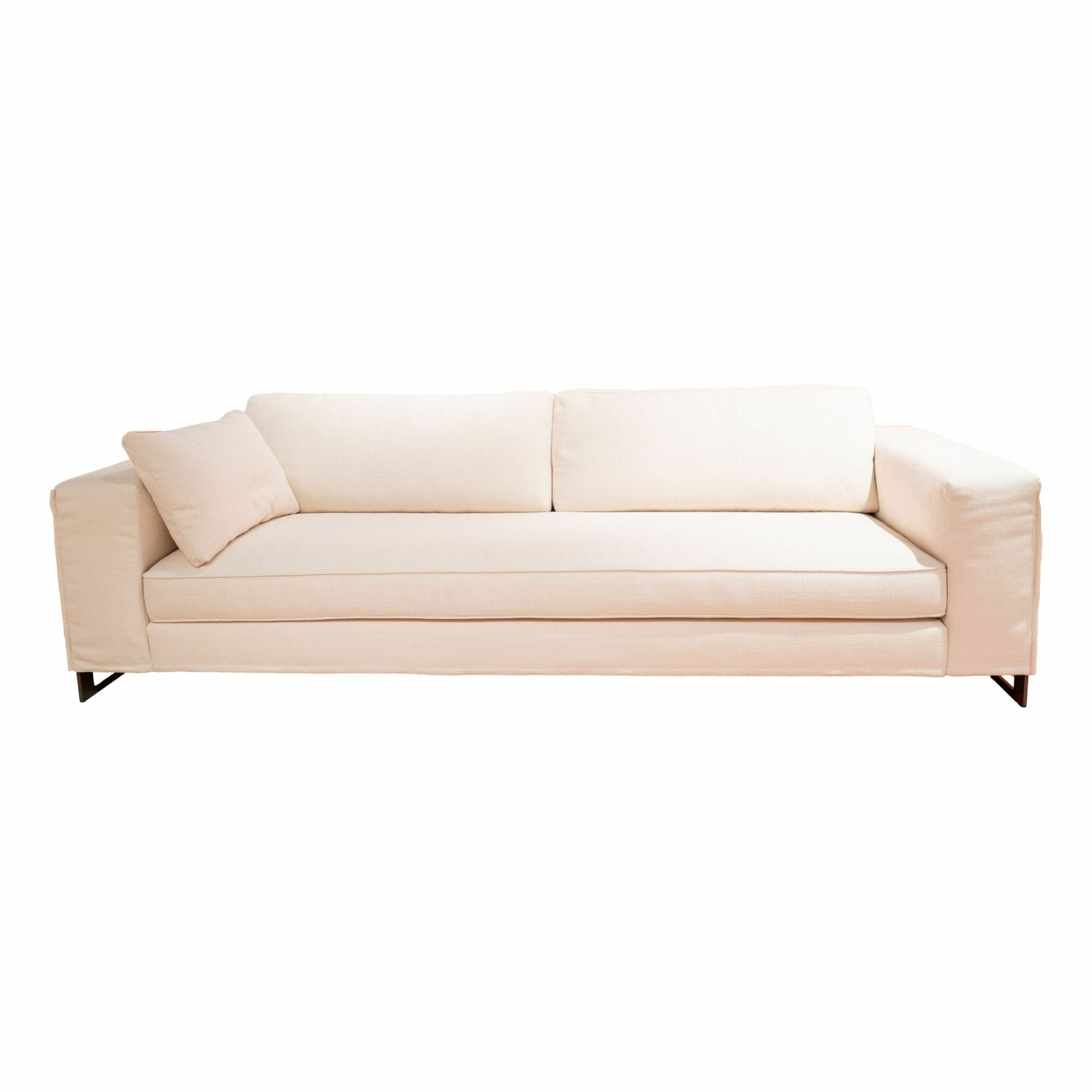 Frigerio - Sofa Davis Stoff Stoff Gavia 900 Weiß Beige Gestell Metall Brüniert - 1