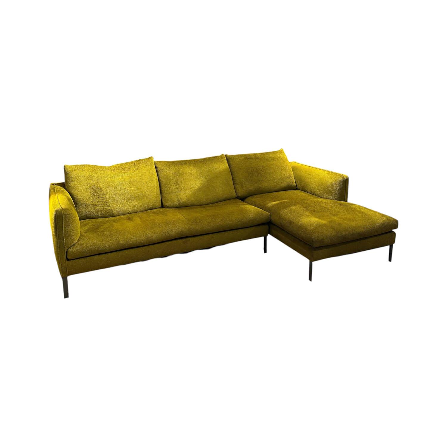Molteni & C - Ecksofa Paul Stoff Wonder WG 445 Grün Gestell Metall Zinnfarbig - 1