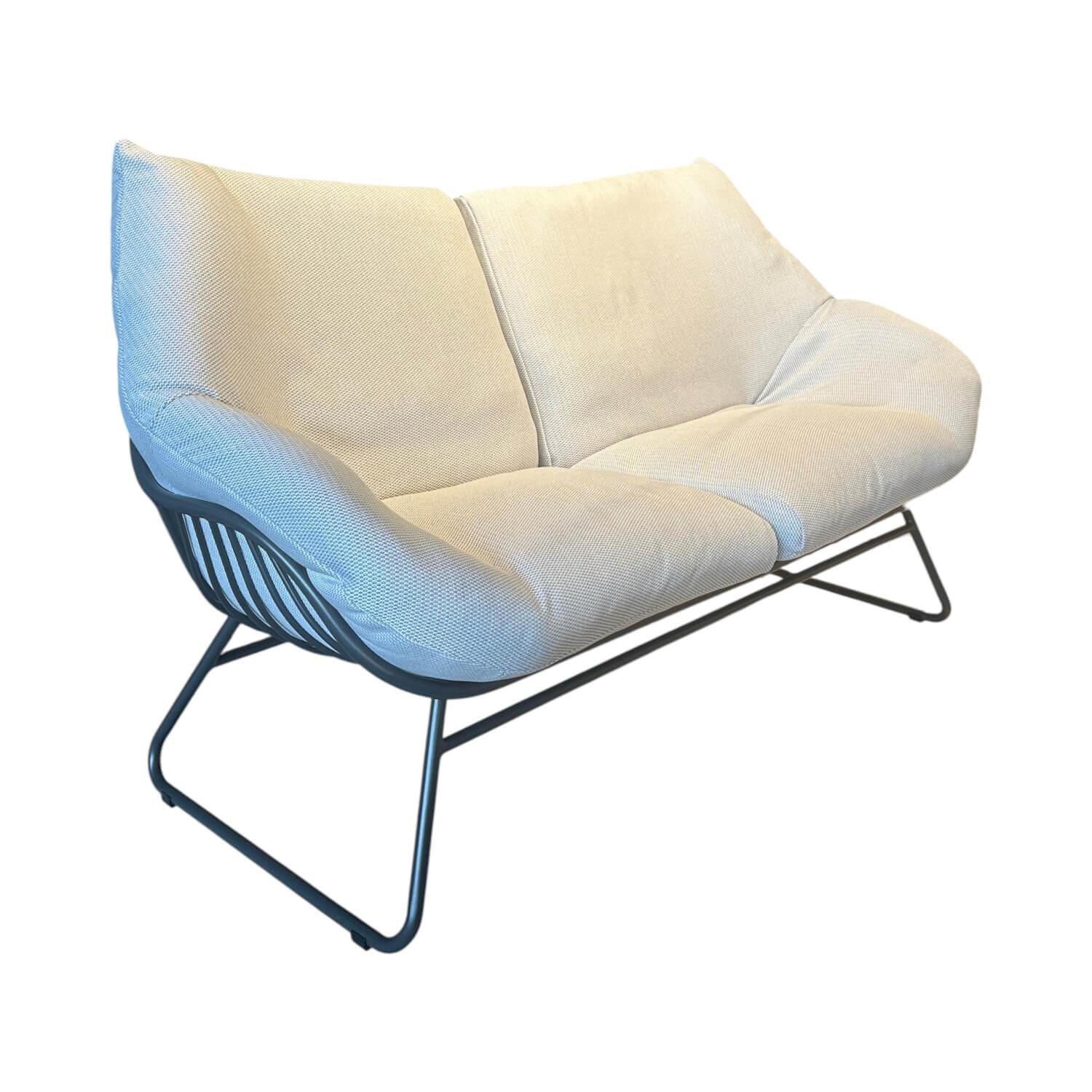 Solpuri - Lounge Sofa XL Chill Stoff Diamond Calcutta White Grey Weiß Grau Gestell Aluminium Anthracite Anthrazit - 1