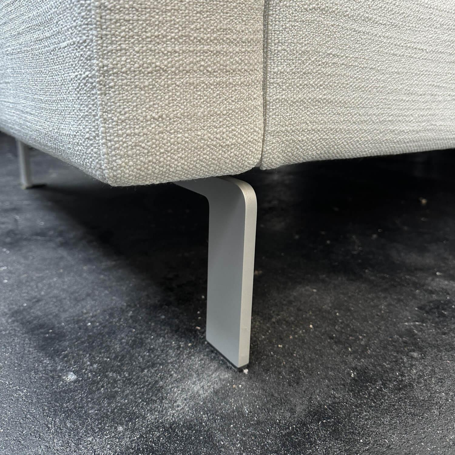 COR - Ecksofa Conseta Bodenfrei Stoff 7149 Weiß Schmalfüße F04 Feinstruktur Stahl Mit Filtgleiter - 11