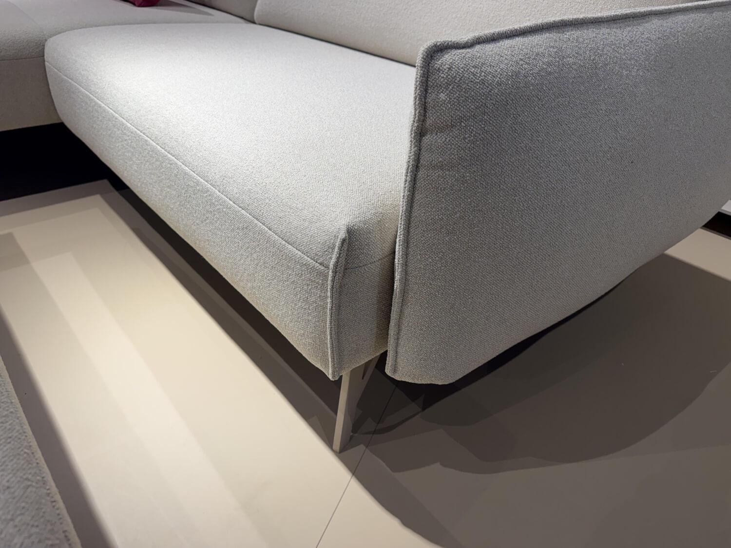 himolla - Ecksofa Tangram 9660 Stoff 08 Nomi Linen Beige Gestell Metall Beige Inklusive Hocker Und Verstellung - 3