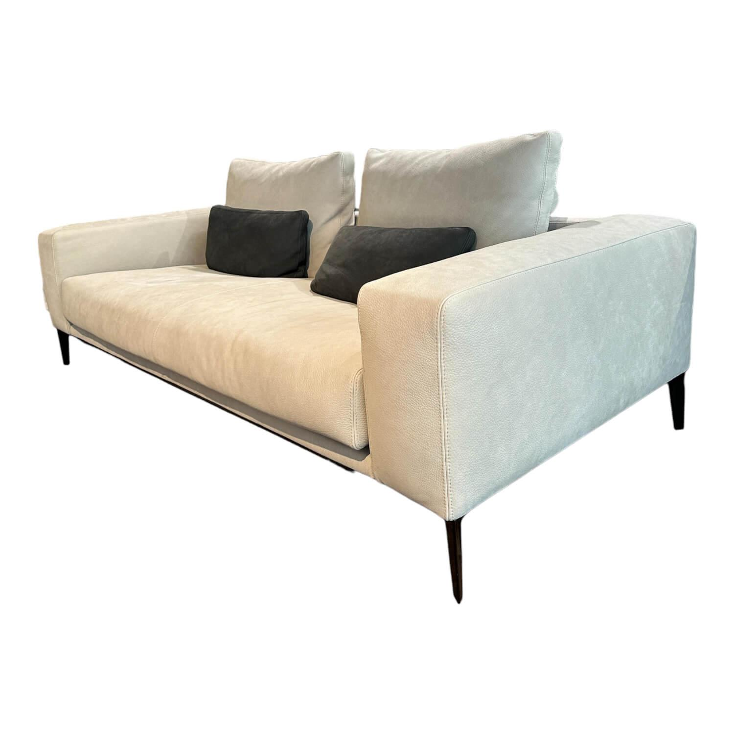 Cierre - Sofa Ibiza in Leder Nabuk FB 12 mit 2 Dekokissen - 1