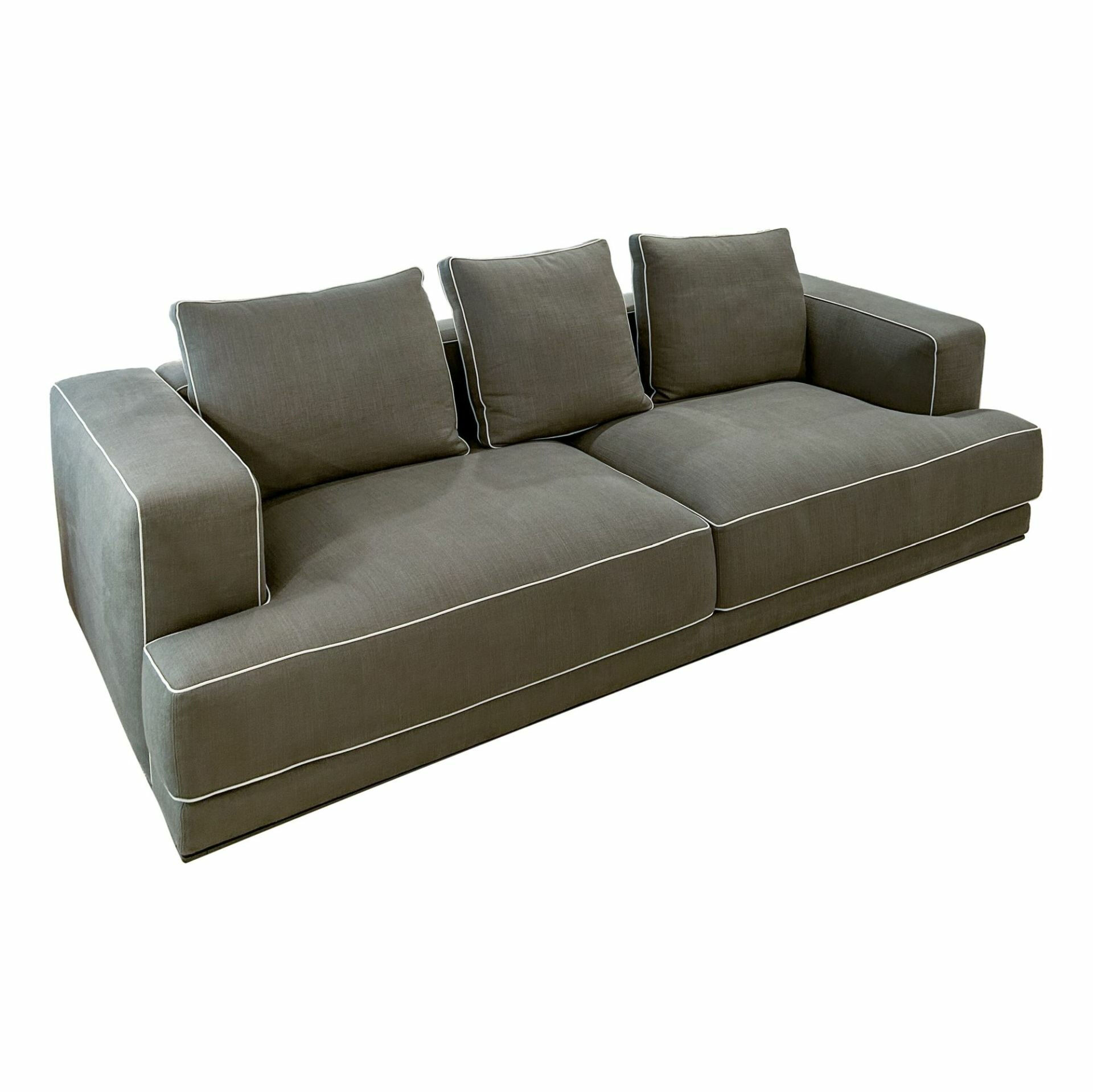 Molteni & C - Sofa Augusto Stoff Kolo KI142 Olivgrün Cat. K Keder Papierweiss - 1