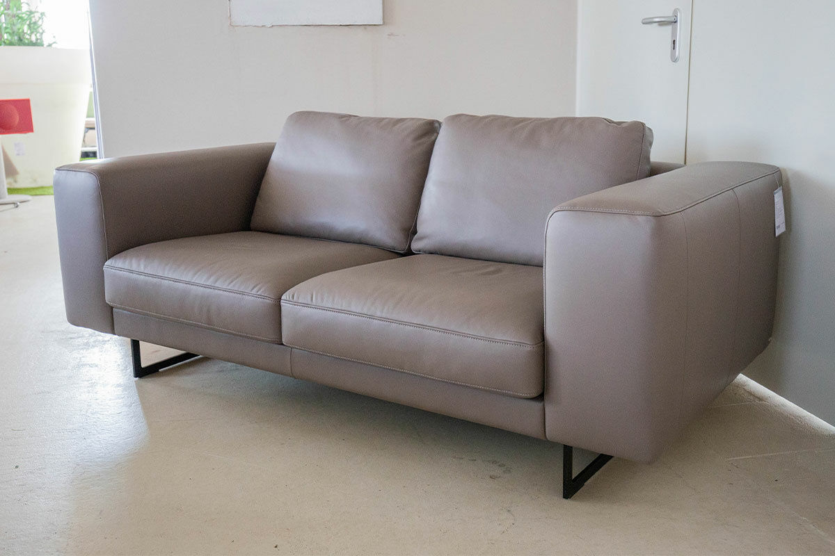 De Sede - Sofa DS-0748 Leder 25 Touch Taupe Gestell Schwarz Matt Beschichtet - 4