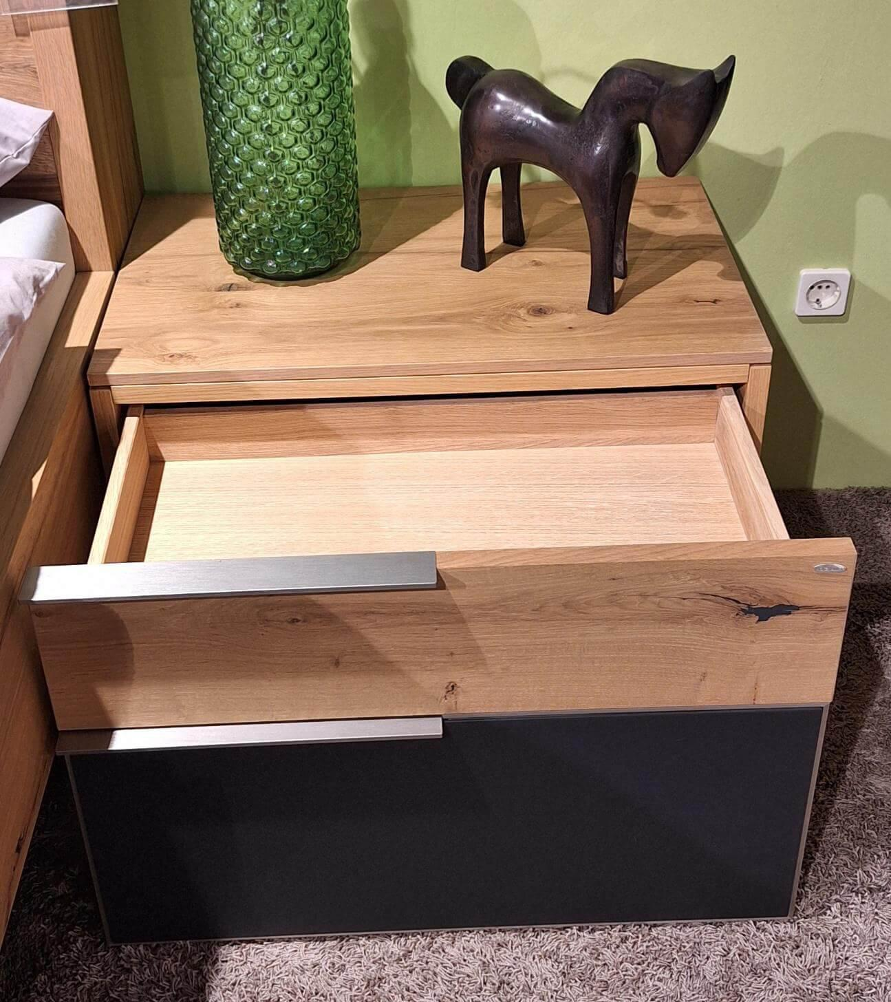 Voglauer - Schlafzimmer V Alpin Sleeping Eiche Altholz Glas Anthrazit Mit Beleuchtung - 19