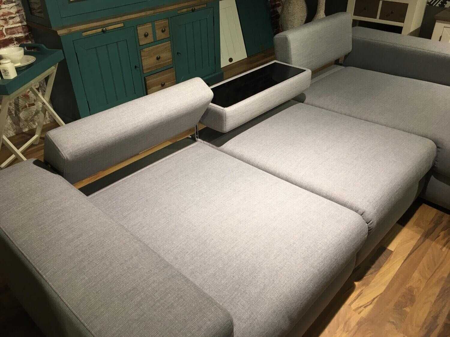 Michalsky - Ecksofa Berlin S Stoff Grau mit Rückenverstellung und 5 Kissen - 10