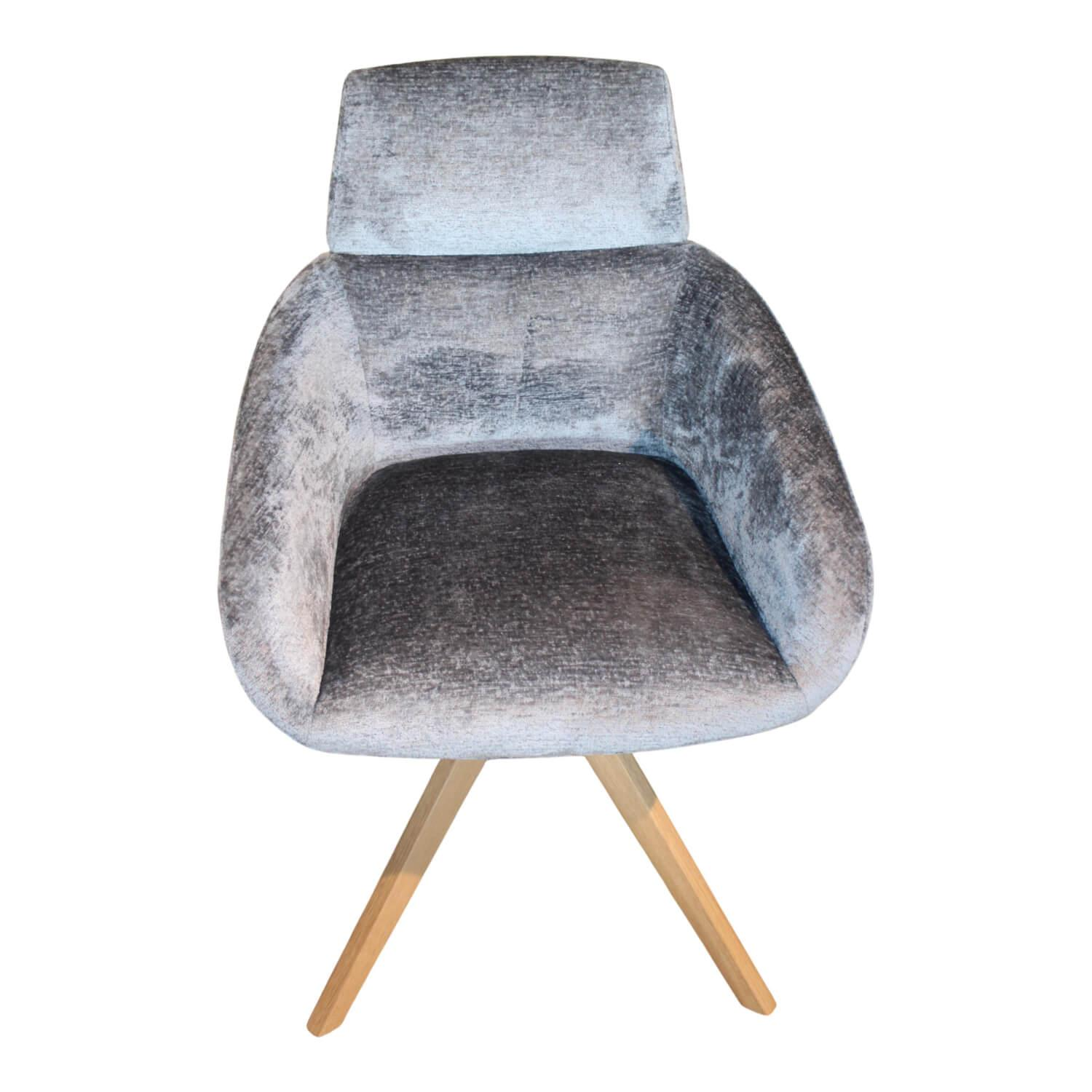 Venjakob - Stuhl Marleen Stoff Frankfurt Grau Gestell Wildeiche Geölt - 4