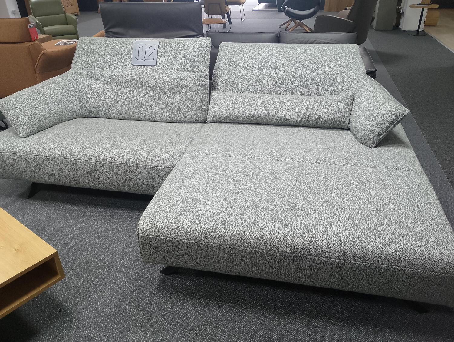 himolla - Polstergarnitur 1052 Stoff 24 Q2 Rustic Azuro Blau Grau Metallfüße Anthrazit Pulverbeschichtet - 6