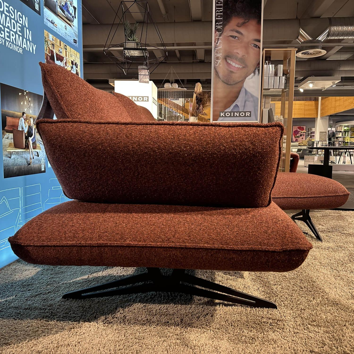 Koinor - Ecksofa Caio Stoff 16 Luando 39 Rot Metallkufe Schwarz Matt Mit Funktionsrücken Und Sitztiefenverstellung - 3