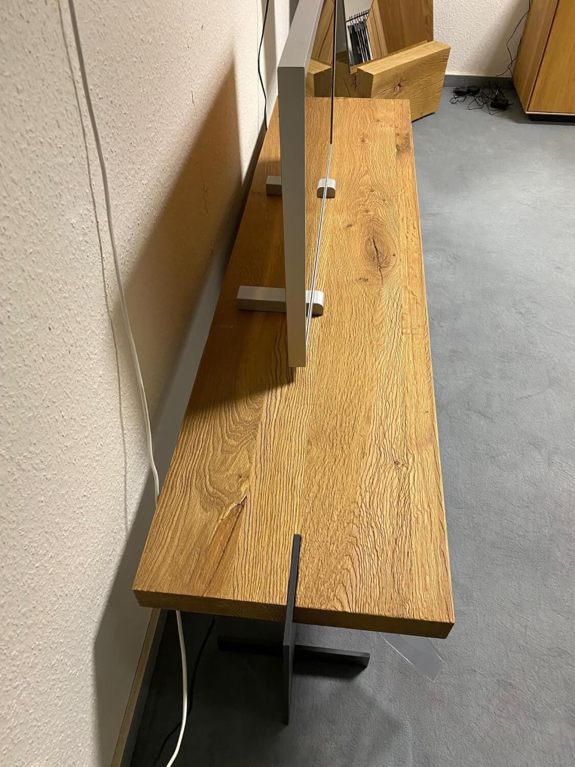 Hartmann - Lowboard TV-Unterteil Naturstücke Riffeiche Massiv Oberfläche Gebürstet - 5