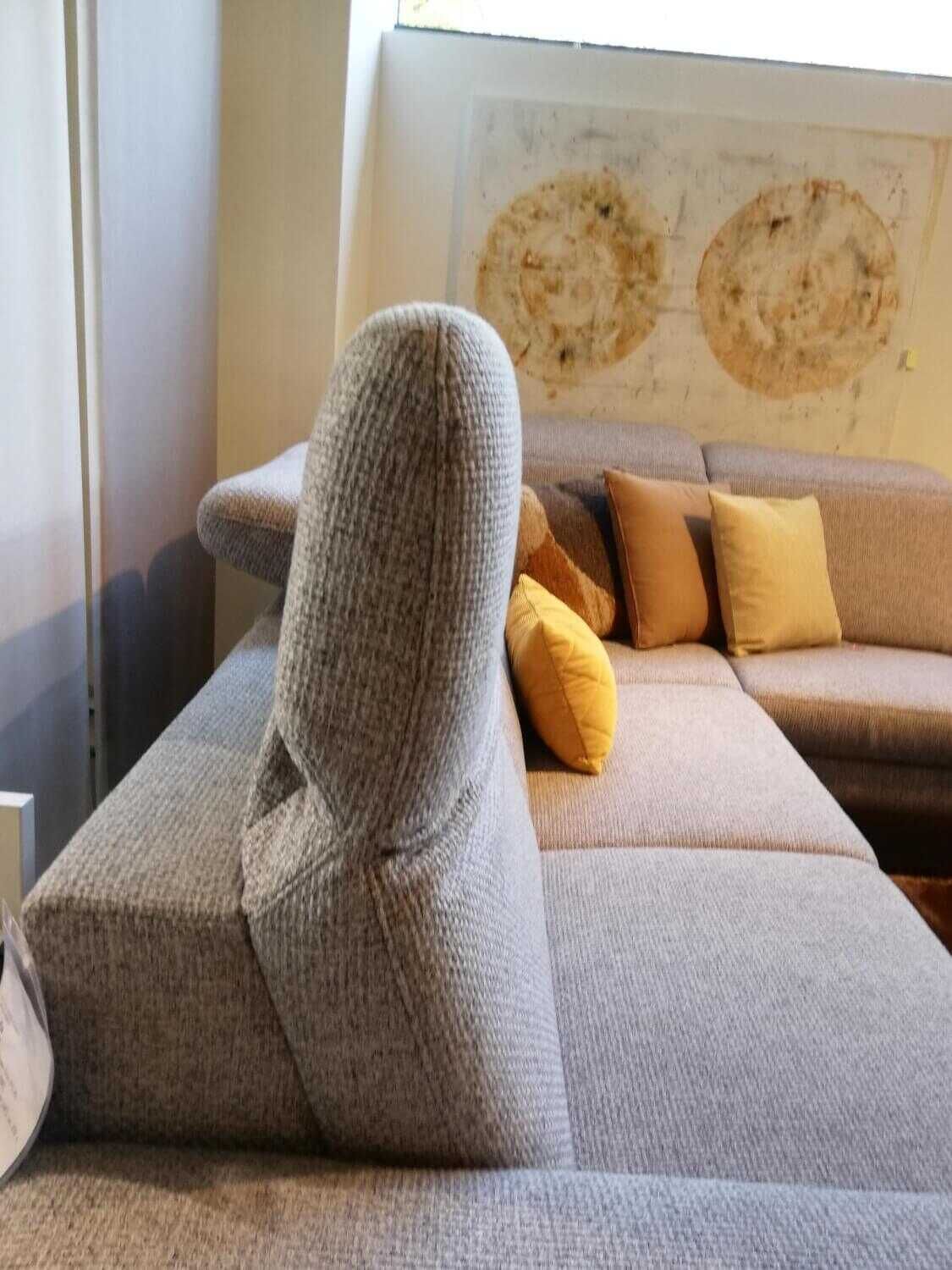Paul Lindberg - Ecksofa Deno Stoff 2 Braun-Gray Motorisch Verstellbare Garnitur - 11