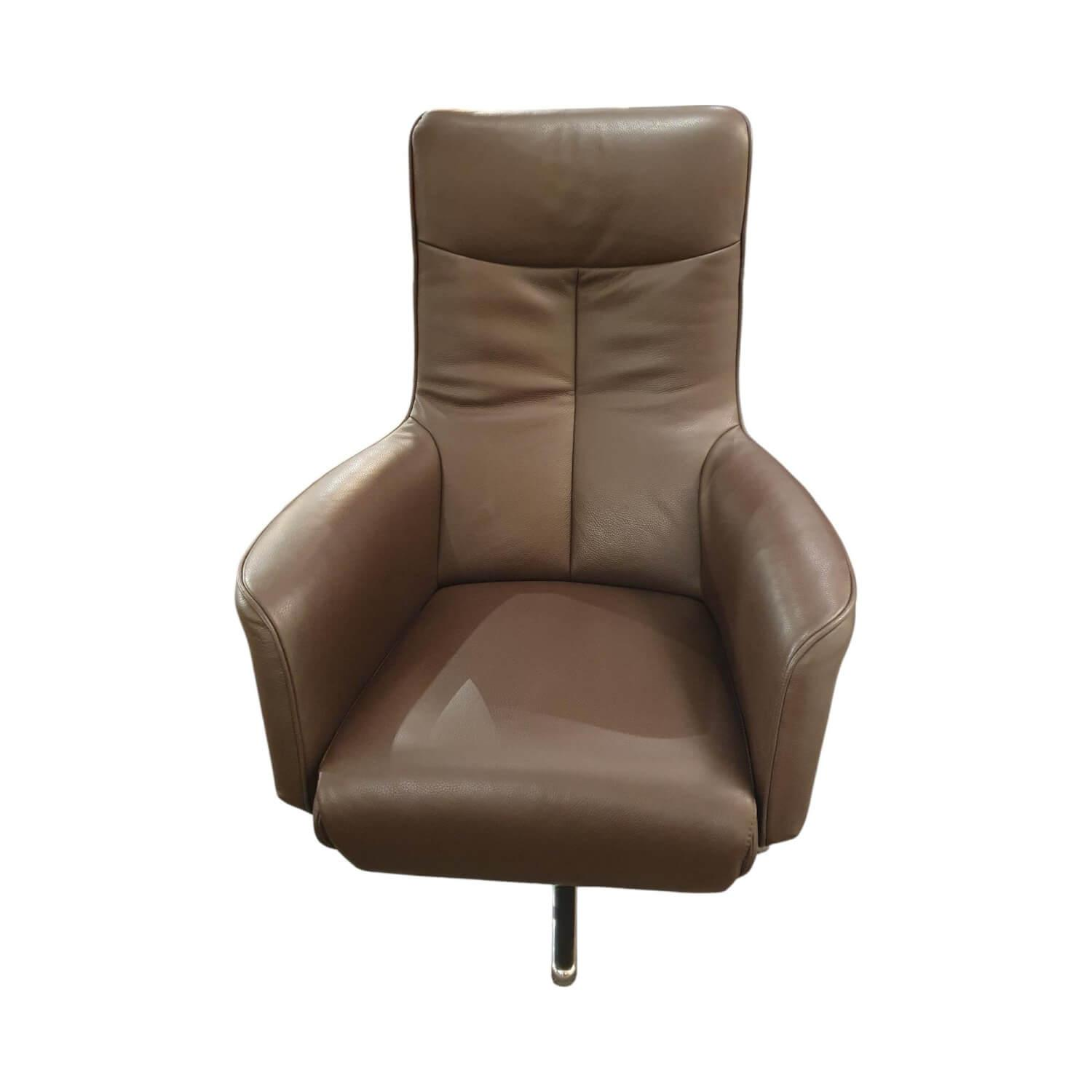 Sitting Vision - TV-Sessel TW092 Small Leder Semira Chocolate Braun Sternfuß Aluminium Poliert Elektrisch Verstellbar - 1