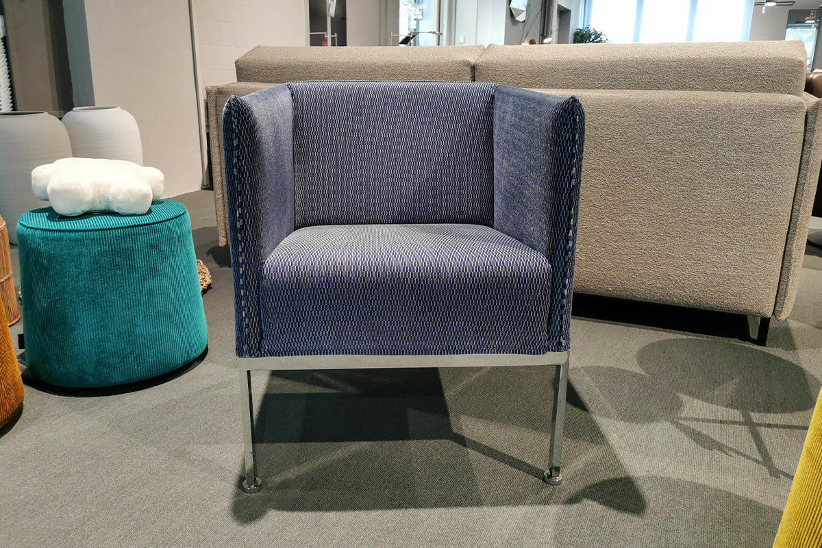 Brühl - Sessel Randolph Stoff 4495 0063 Dunkelblau Gestell Chrom Glänzend - 5