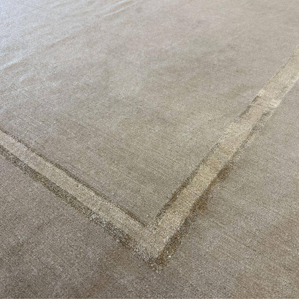 Eigene Herstellung - Teppich Nepal 183x240cm Schurwolle Mit Seide Handgeknüpft Beige - 4