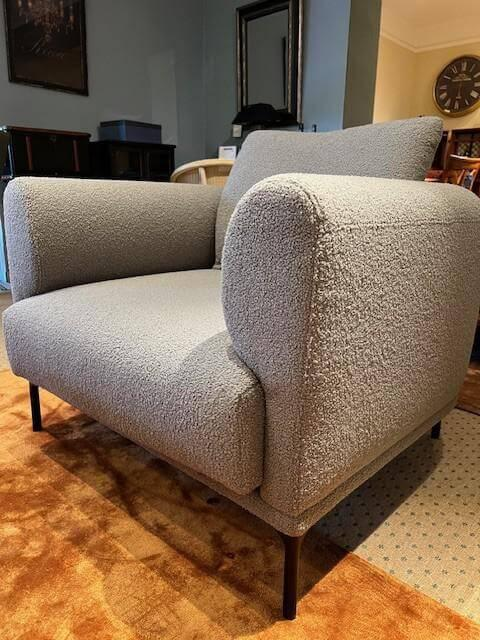 IP Design - Sessel Loop Stoff Lucie 1788-181Grau Füße Metall Schwarz Matt - 6