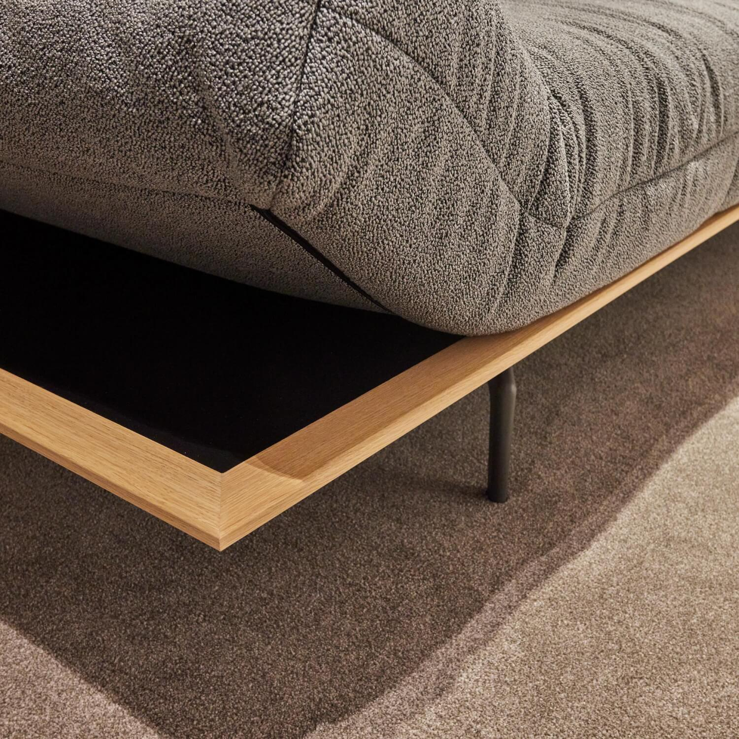 Hülsta - Ecksofa HS 420 Bezug Stoff Diane Fehgrau Alugußfuß Umbragrau Lackiert Holzrahmen Eiche - 3