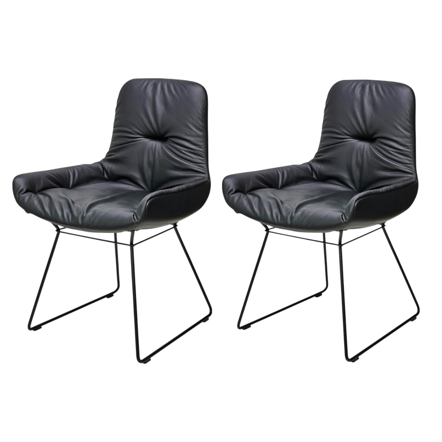 Freifrau - 2er-Set Stuhl Leya Armchair Low Leder Sahara (verschiedene Lederfarben möglich) - 1