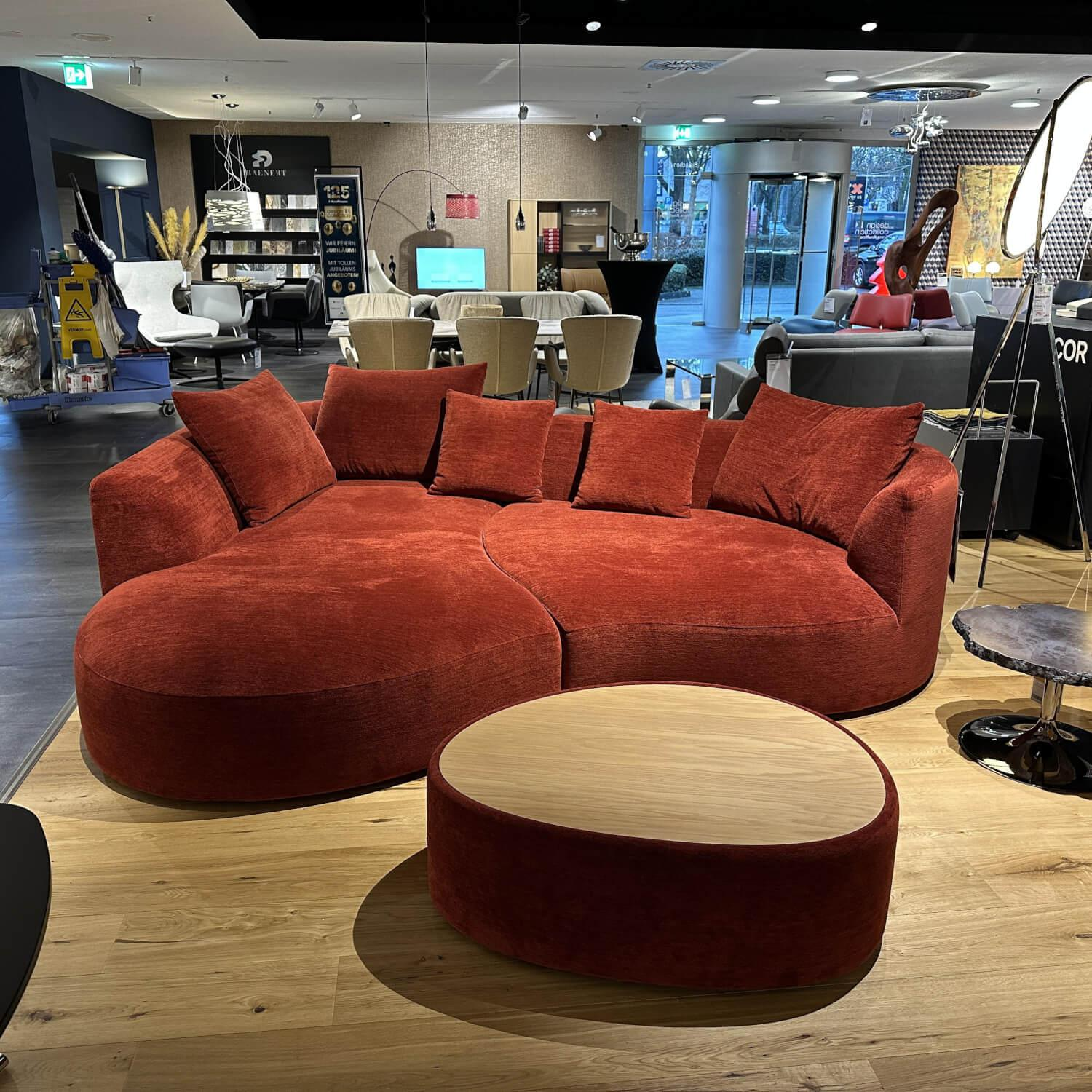 COR - Sofa Siwa 58310 Stoff Orient Rot Filzgleiter Inklusive Kissen Und Couchtisch - 2