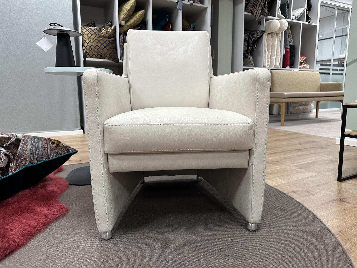 Gehlenborg Sitzmöbel - Sessel Vigo Fiedler Leder Tribe Weiß Füße Metall - 7