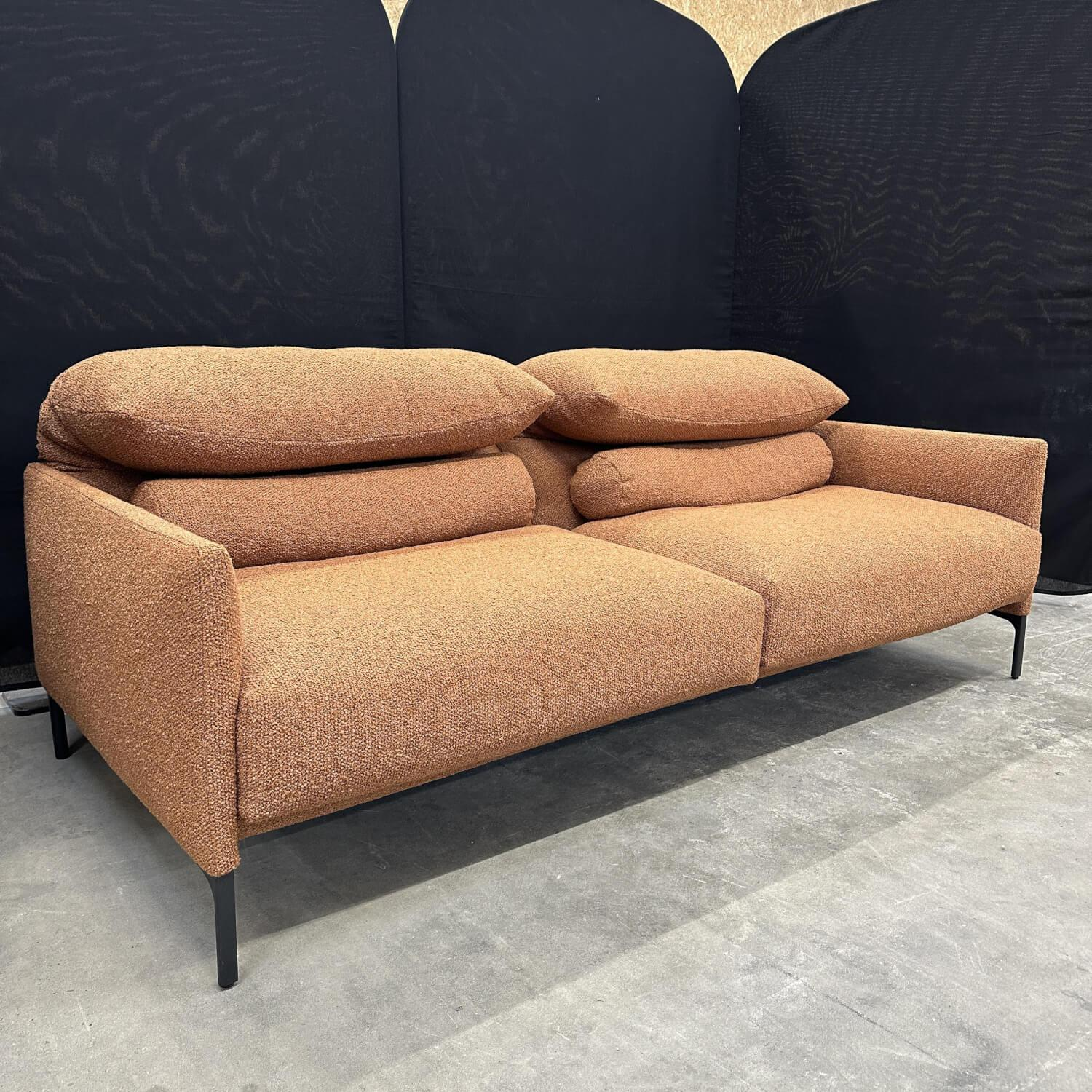 COR - Sofa Avalanche Stoff Rost 8202 Rost Rot Braun Orange Füße F05 Feinstruktur Schwarz Mit Filzgleitern Inklusive 2 Lendenrollen 2080 - 6