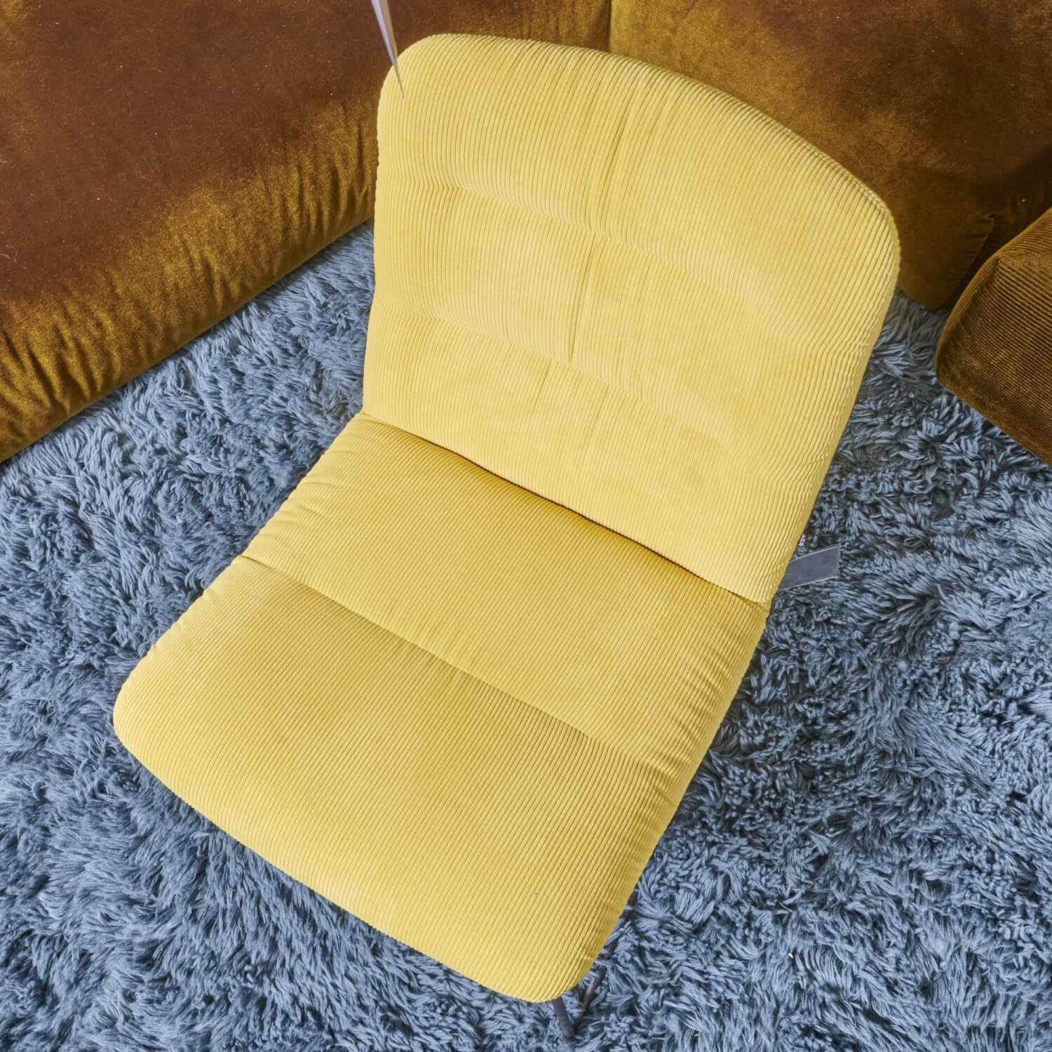 KFF - Sessel Arva Light Lounge Ohne Armlehnen Bezug Stoff Lisboa Farbe 20 Gelb Cord Samt Gestell M23 Struktur Anthrazit - 3