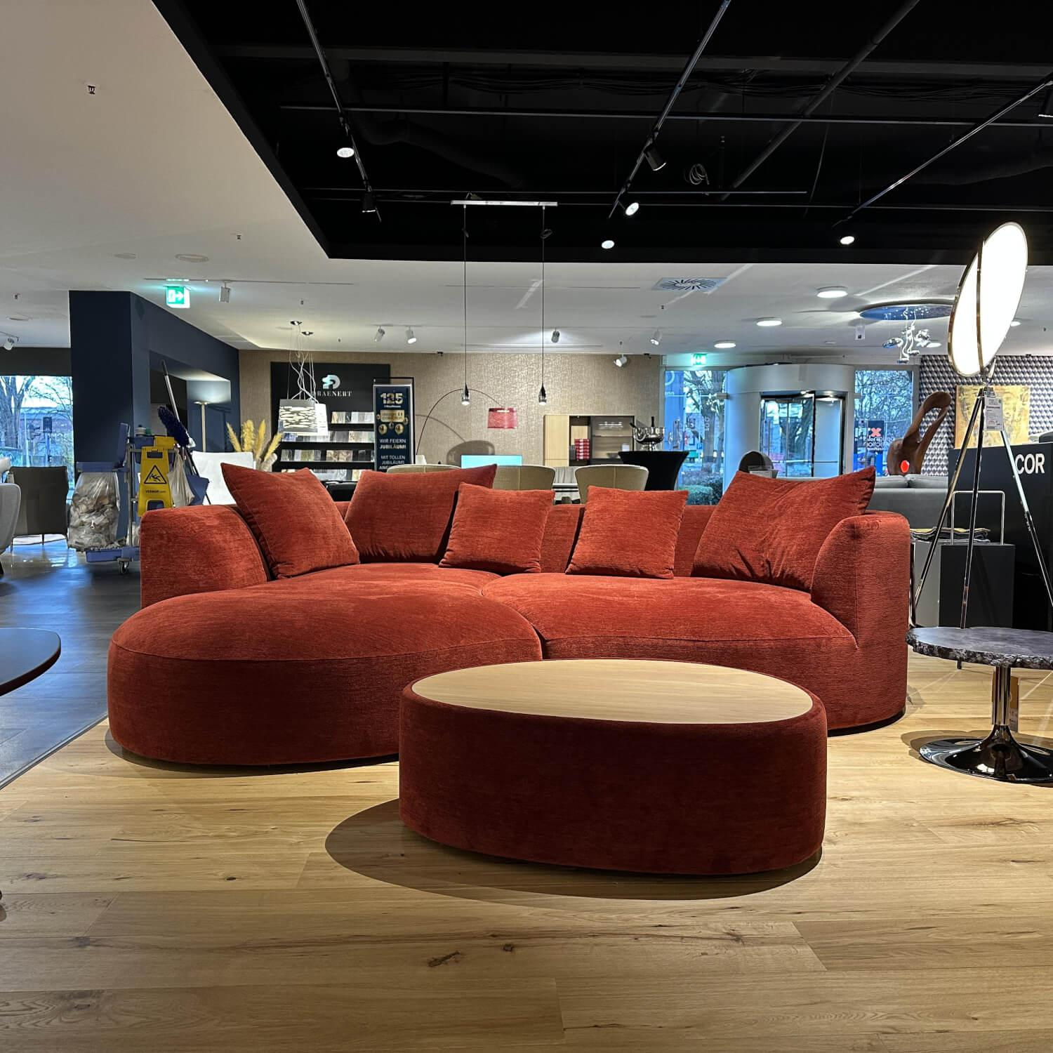 COR - Sofa Siwa 58310 Stoff Orient Rot Filzgleiter Inklusive Kissen Und Couchtisch - 5