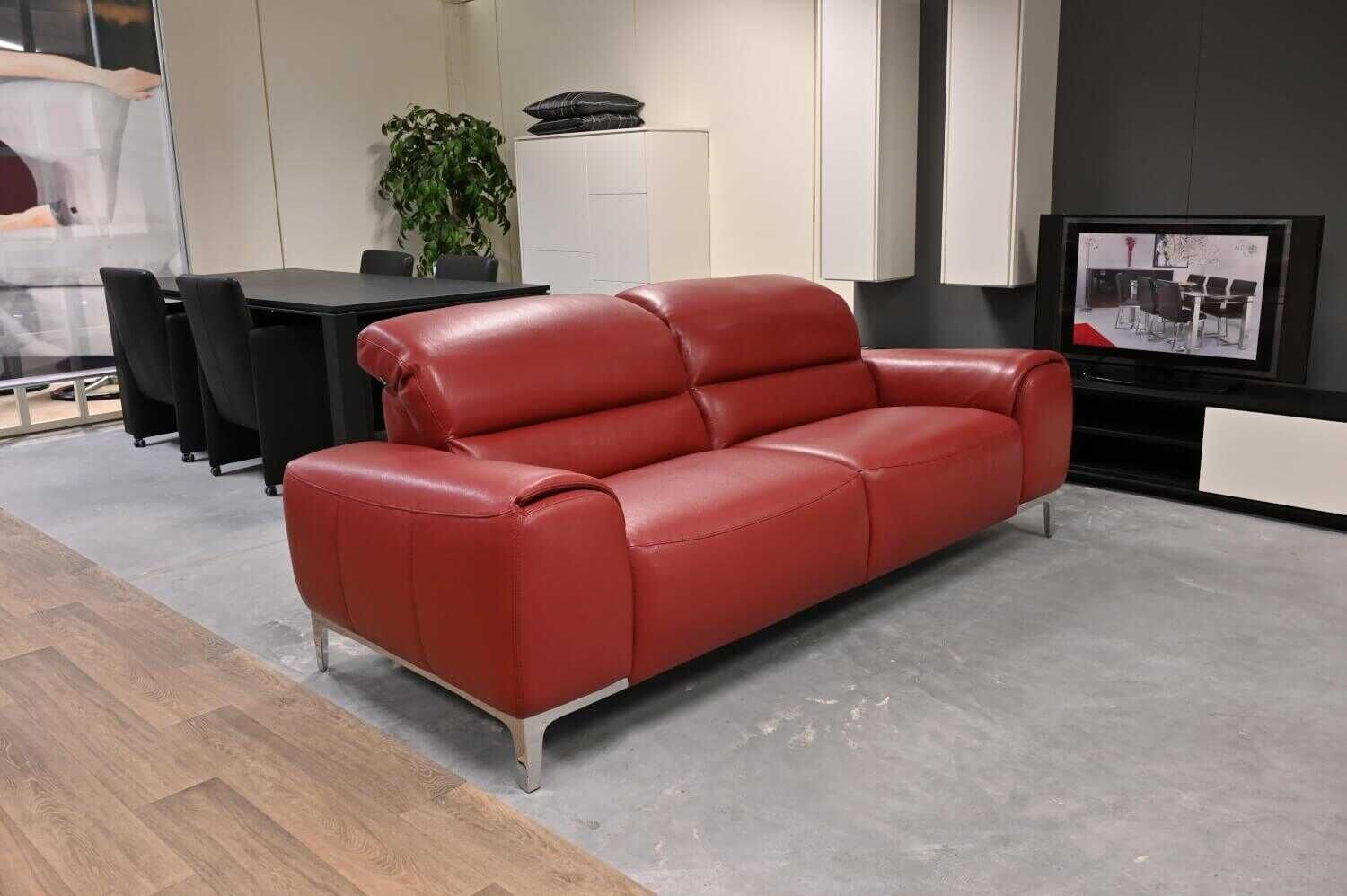 Sofa MR9100 Leder Trenbino Rot mit verstellbarer Kopfstütze