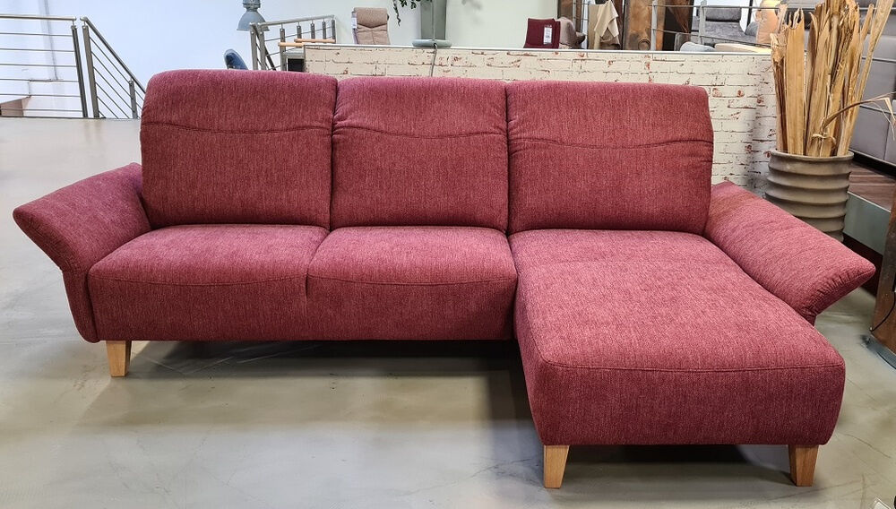 DFM - Ecksofa BelAmi Stoff Lugo 31 Marsala Rot Füße Eiche Geölt - 4