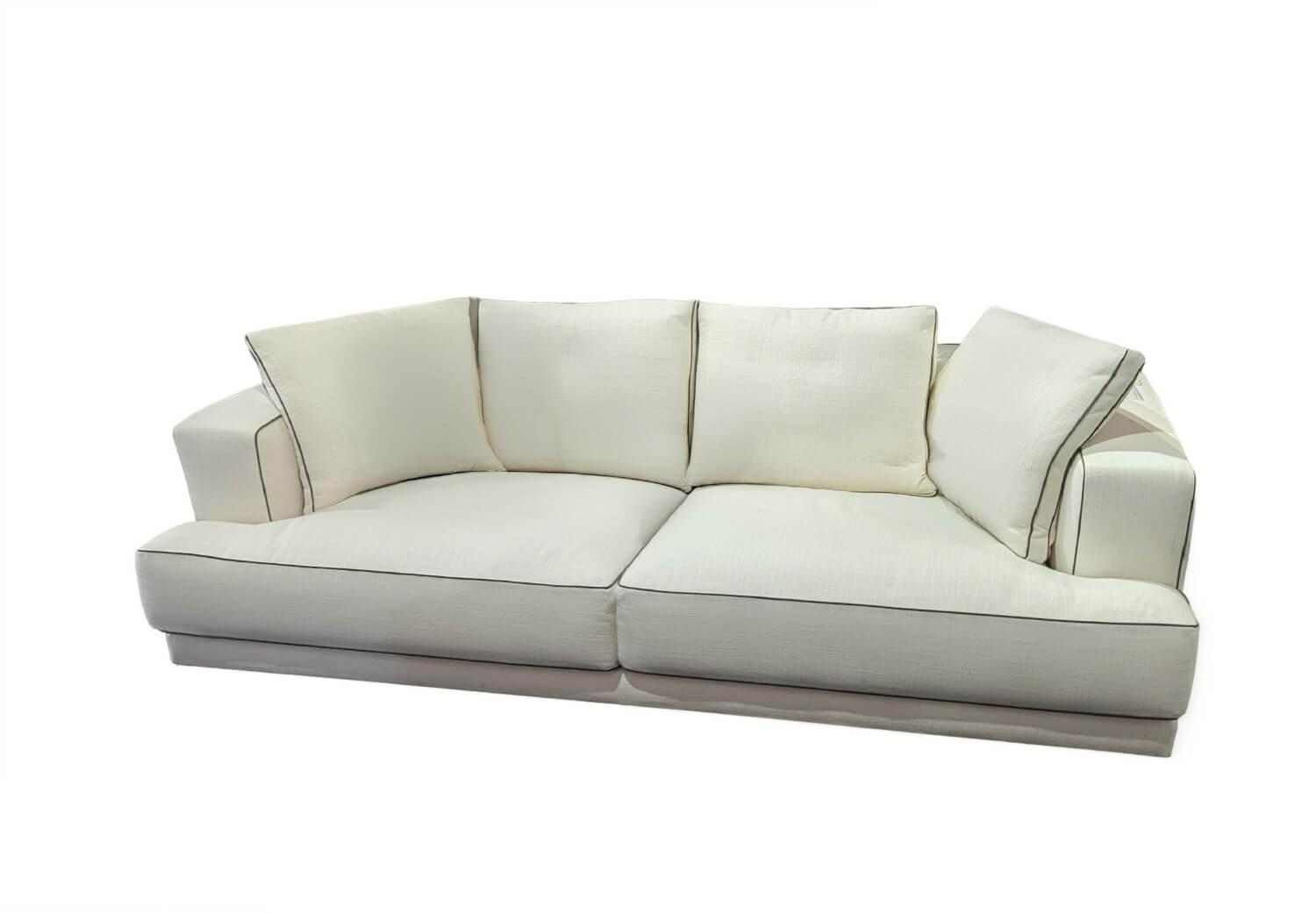 Molteni & C - Sofa Augusto Stoff KI111 Kolo Papierweiß mit 4 Rückenkissen - 1