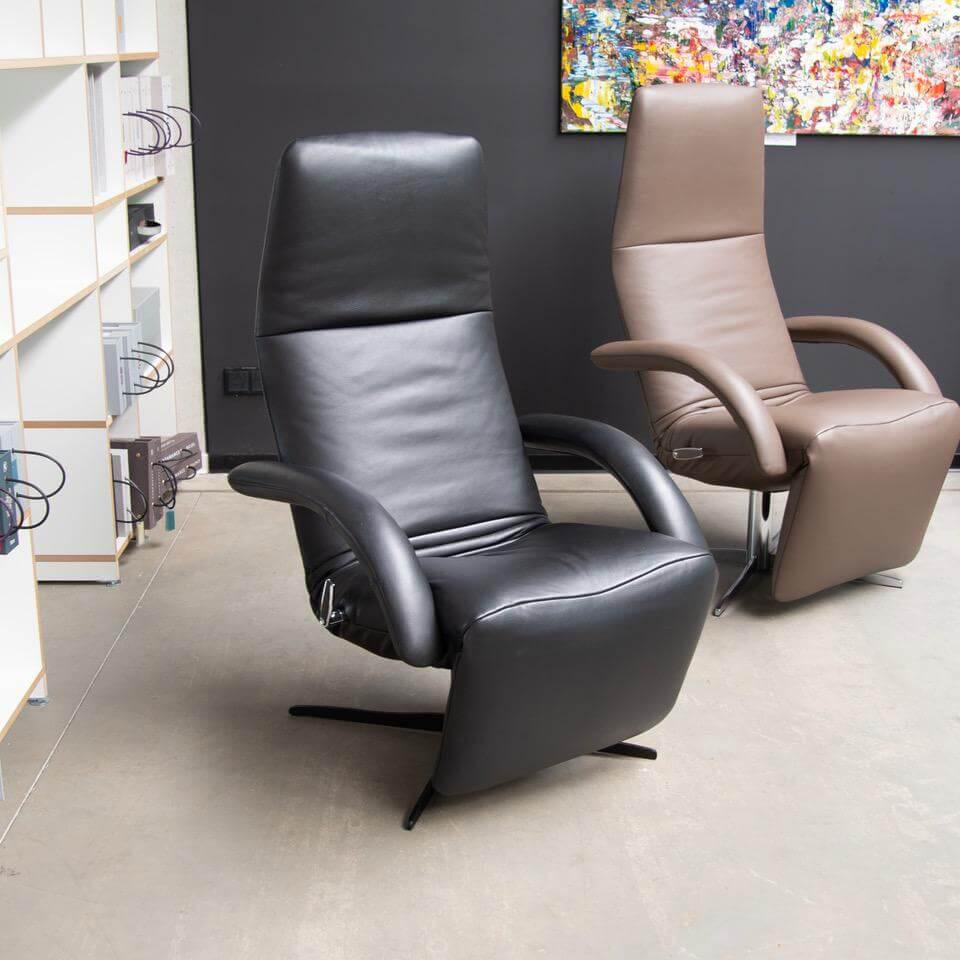 Jori - Relaxsessel Yoga Mono Move Leder Celia Nero Schwarz 4 Stern Fuß Schwarz - 3