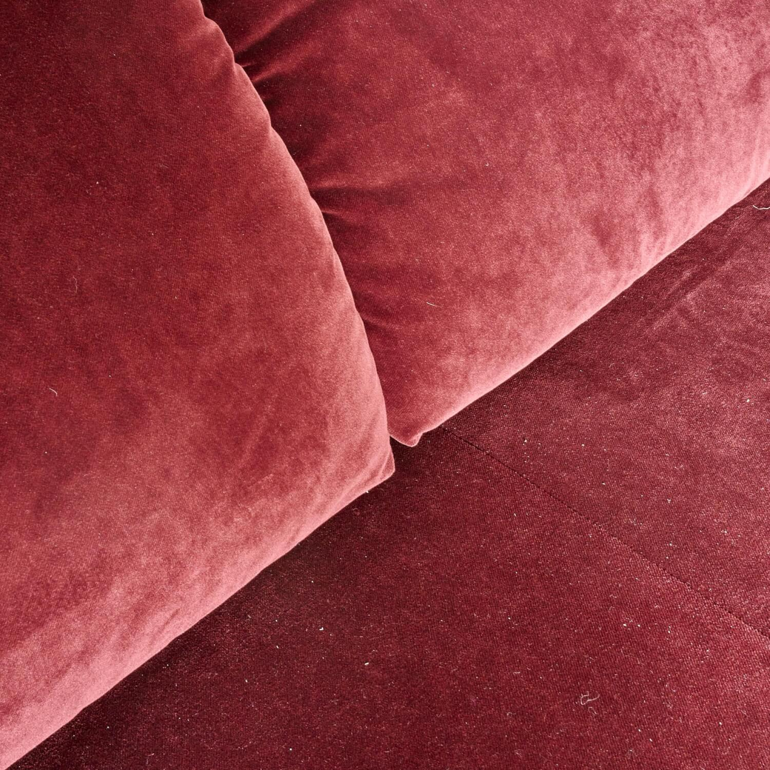 Bielefelder Werkstätten - Sofa Grace Bezug Stoff City Velvet Reloaded CA7832 095 Rot Füße Holz Braun - 8