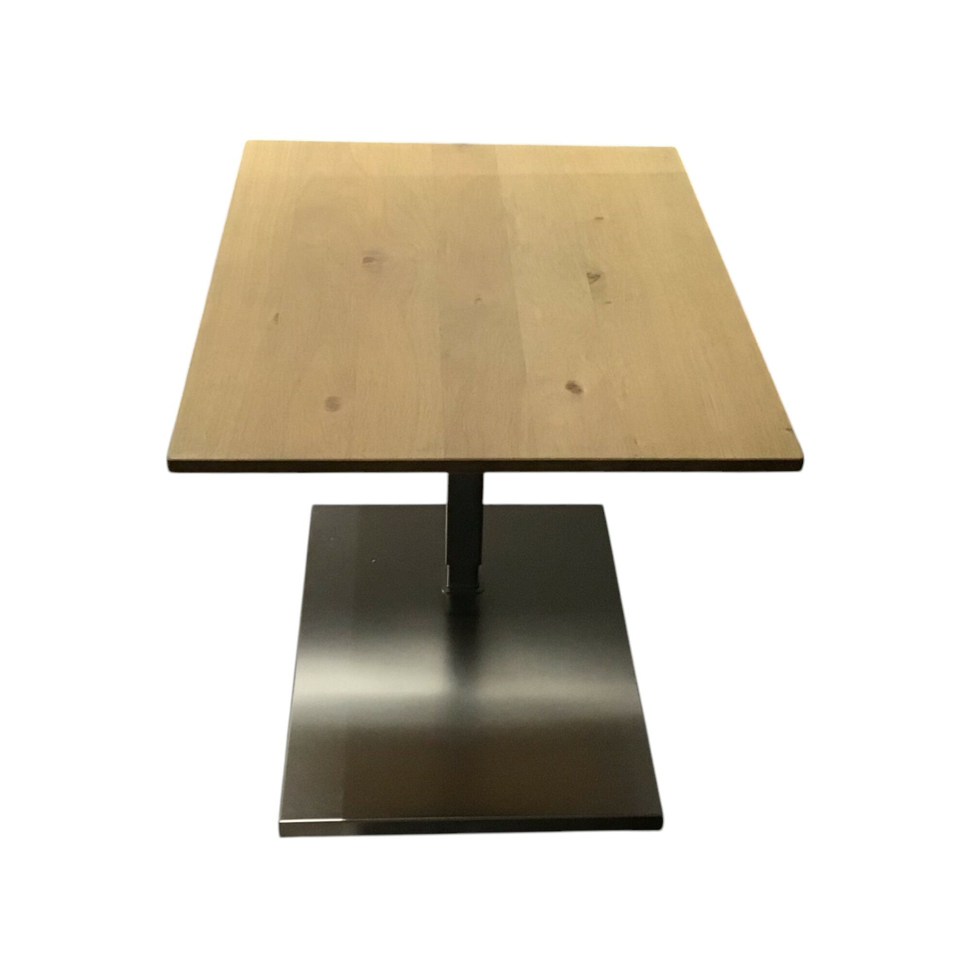 Ronald Schmitt Design - Couchtisch Duett Platte Wildeiche Massiv Bianco Gewachst Und Geölt Sockel Edelstahl - 1
