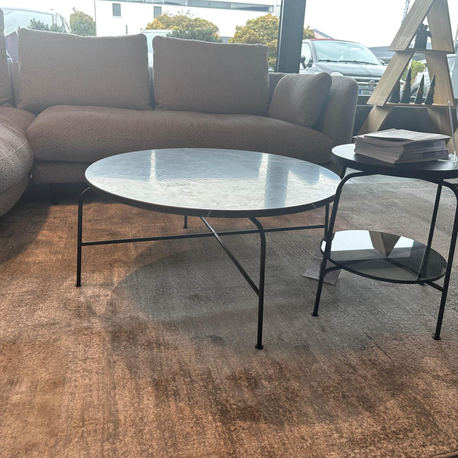 Rolf Benz - Couchtisch 947 471 Platte Stein Graphit Brown Grau Braun Gestell Stahl Verkehrsschwarz Lackiert - 5