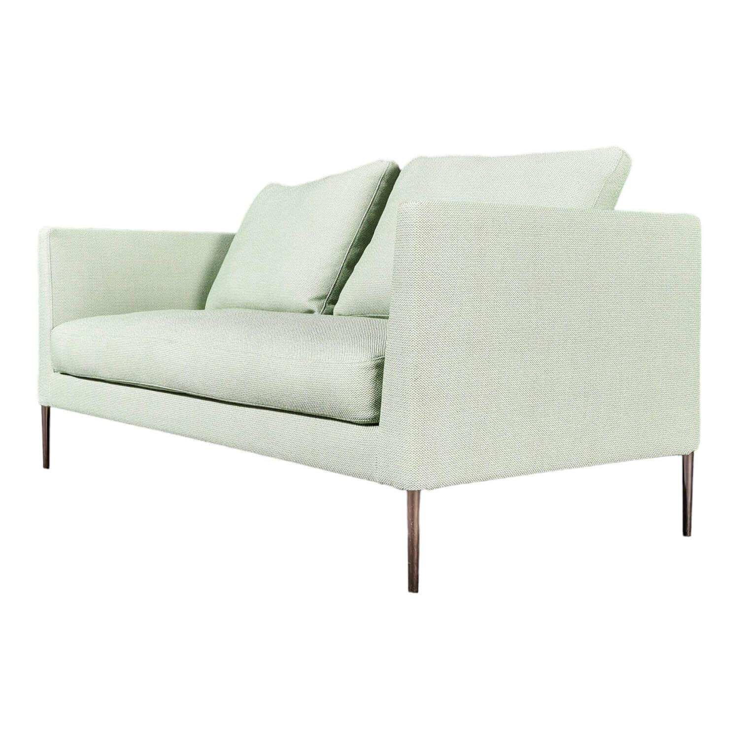 COR - Sofa Pilotis 78 Stoff 10077 Aloe Hellgrün Füße Schwarzchrom - 1