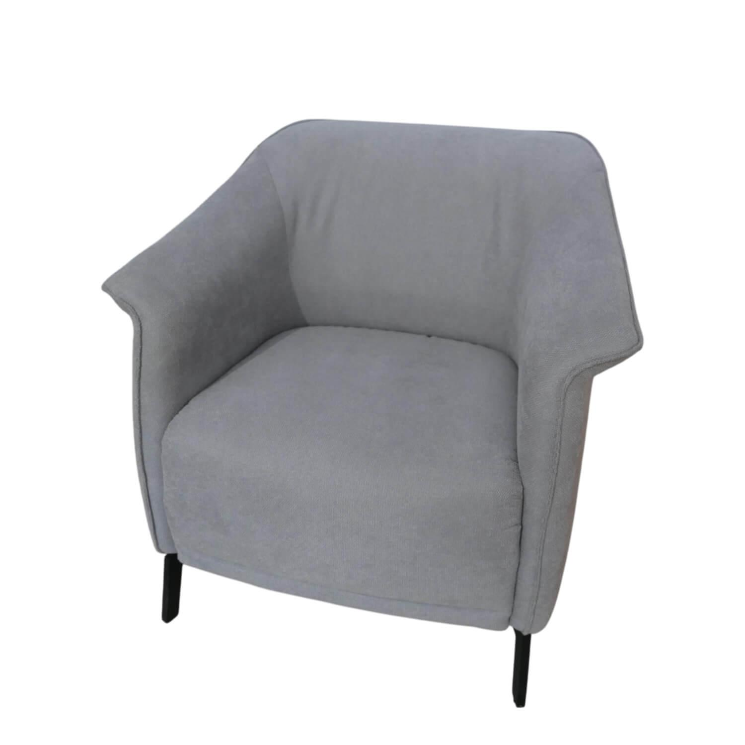 Candy - Sessel August 1057 Stoff Free Silver Gr. 6 Metallfuß Schwarz Matt - 1