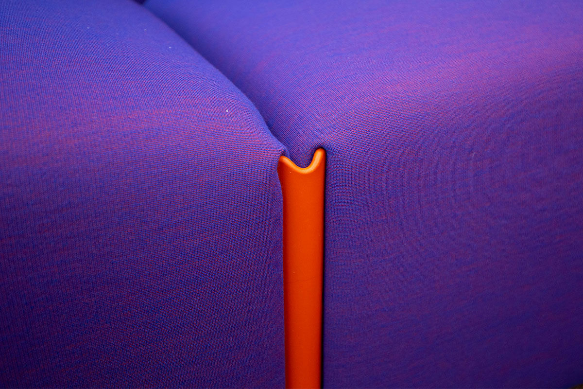 Magis - Ecksofagruppe Costume Stoff Kvadrat Uniform Melange 683 Lila Verbindungslemente Orange - 7