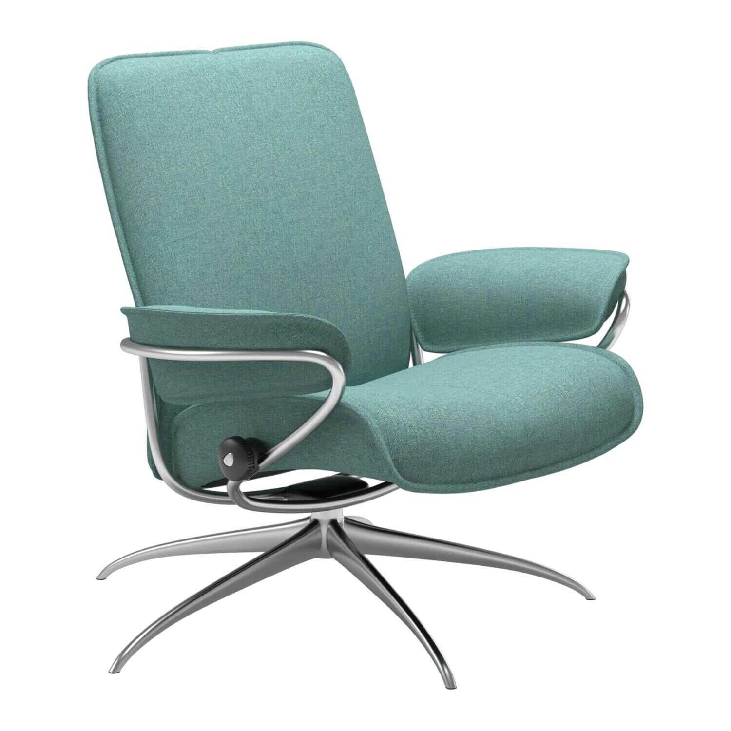 Stressless - Stressless City niedrige Rückenlehne High Base Star Base Stoff Karma Aqua - 1