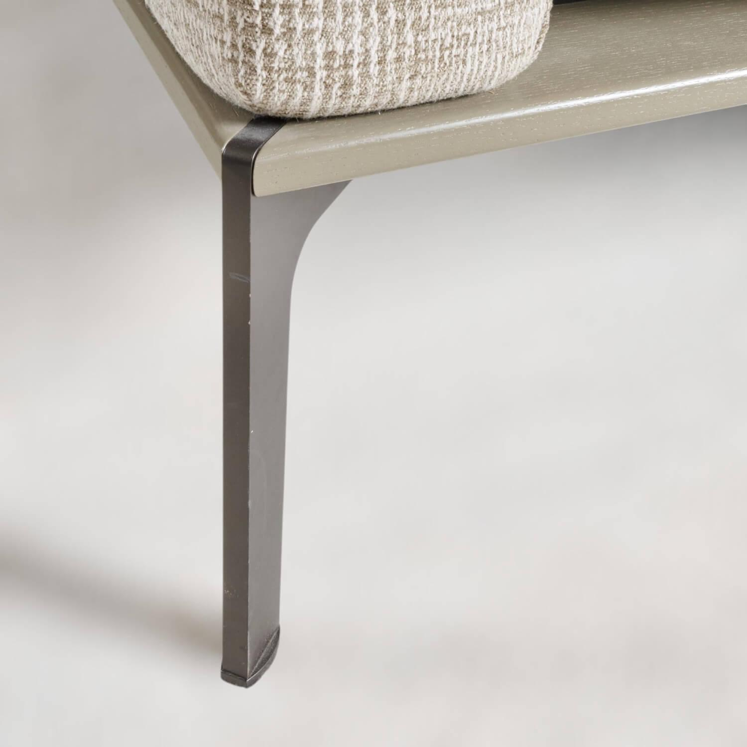 Bielefelder Werkstätten - Sofa Spirit 2 80 Stoff Scott BW 1769 272 Creme Beige Grau Füße Metall Beige Grau Mit Schmalen Armlehnen Und Armlehnkissen - 5