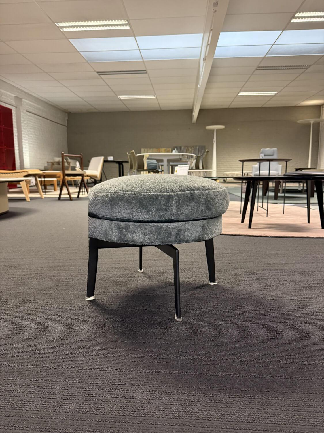 Flexform - Sessel Fauteuil Feel Good Stoff Endo blau Drehbar Inkl. Hocker - 3